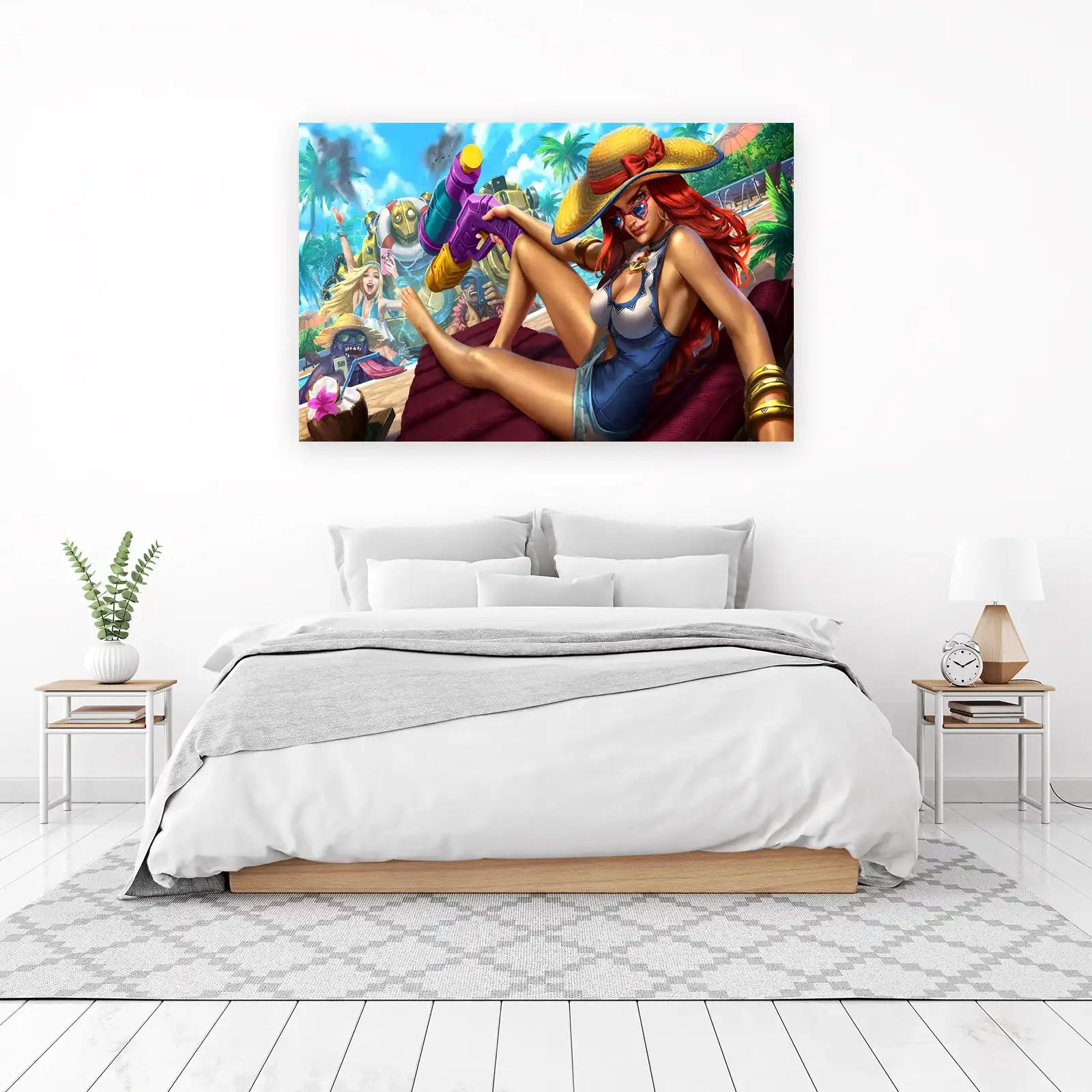 Summer Fun Anime Pool Party Wall Art