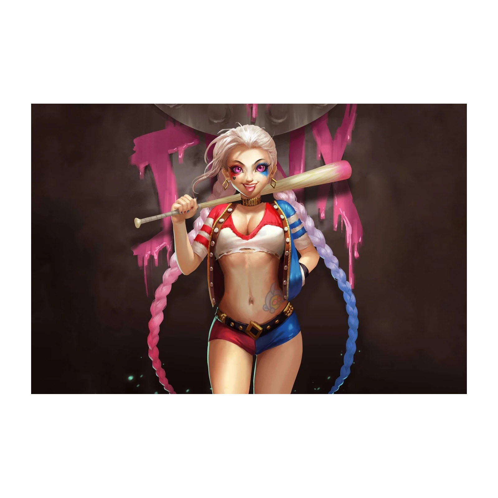 Harley Quinn Bat Naughty Wall Art