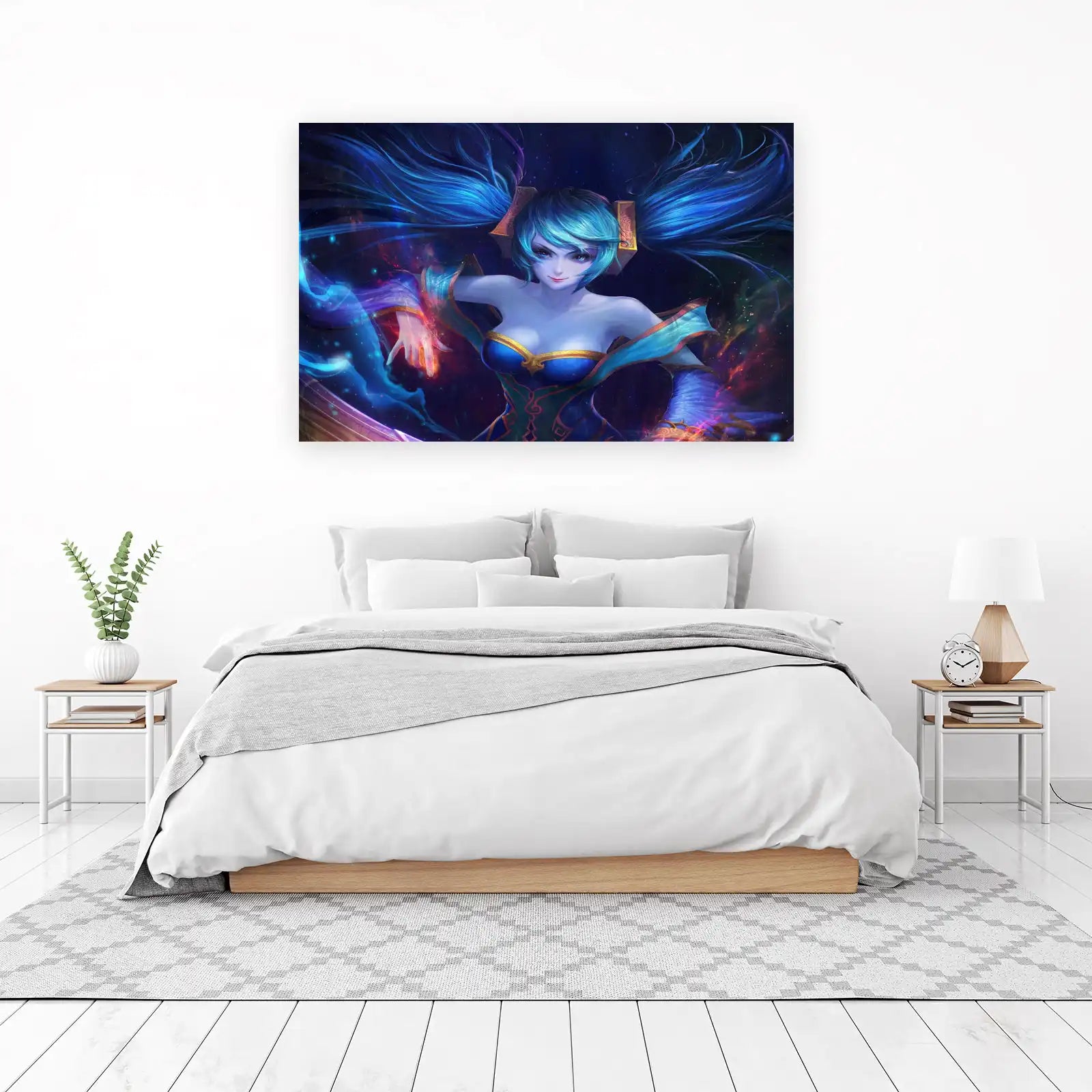 Enchanting Blue Sorceress Galaxy Wall Art
