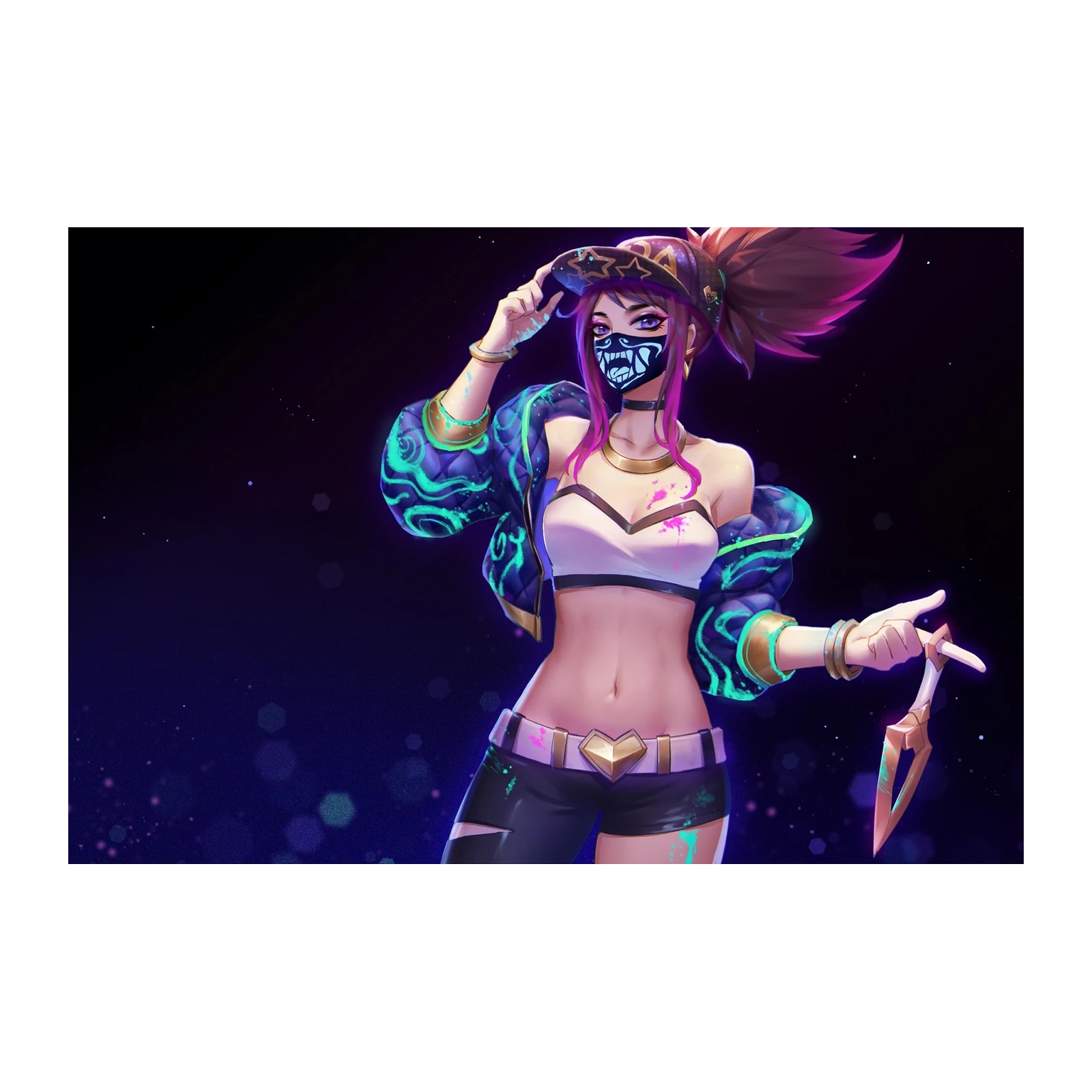 Neon K/DA KDA Akali Wall Art