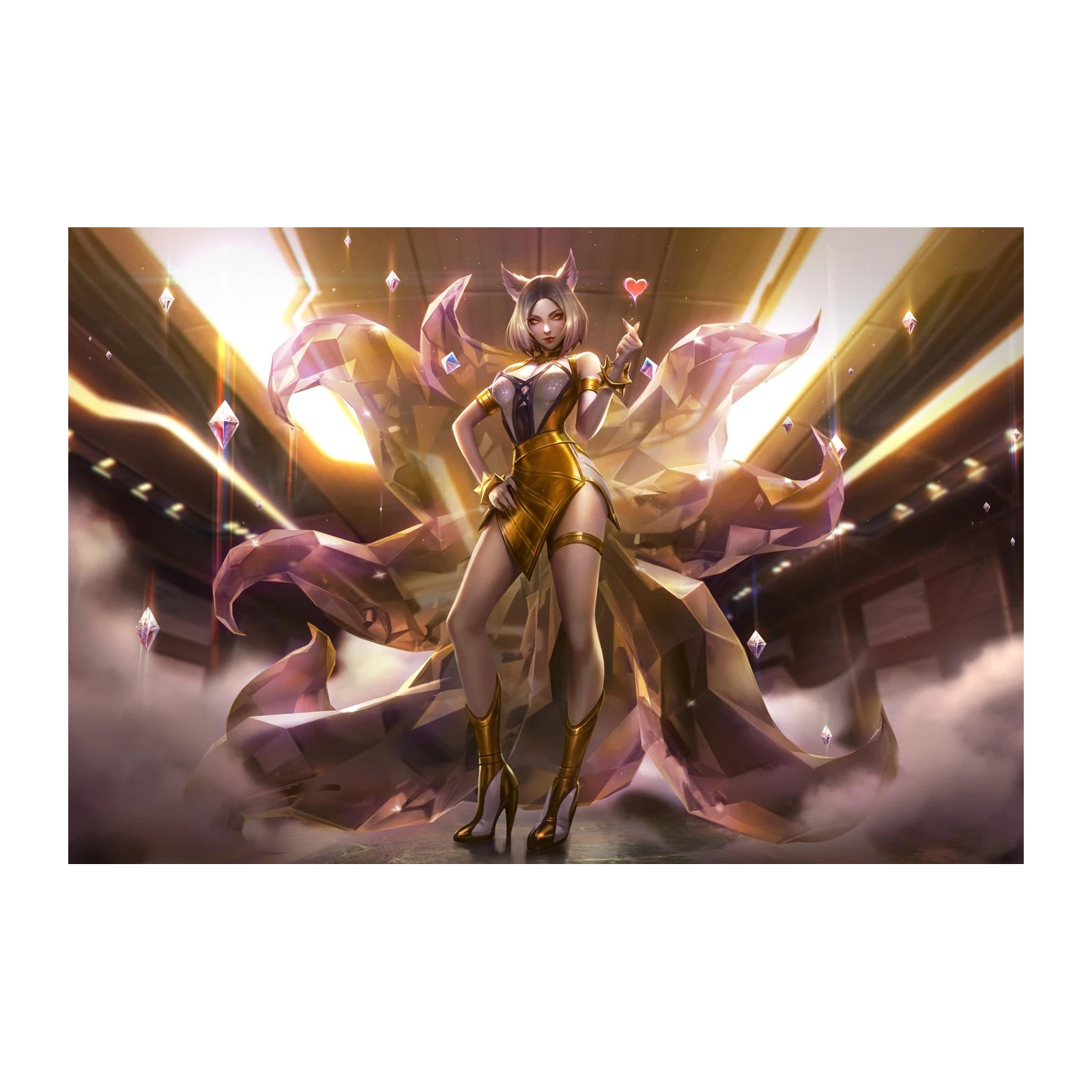 K/DA Ahri Pop Star Gold Outfit Wall Art