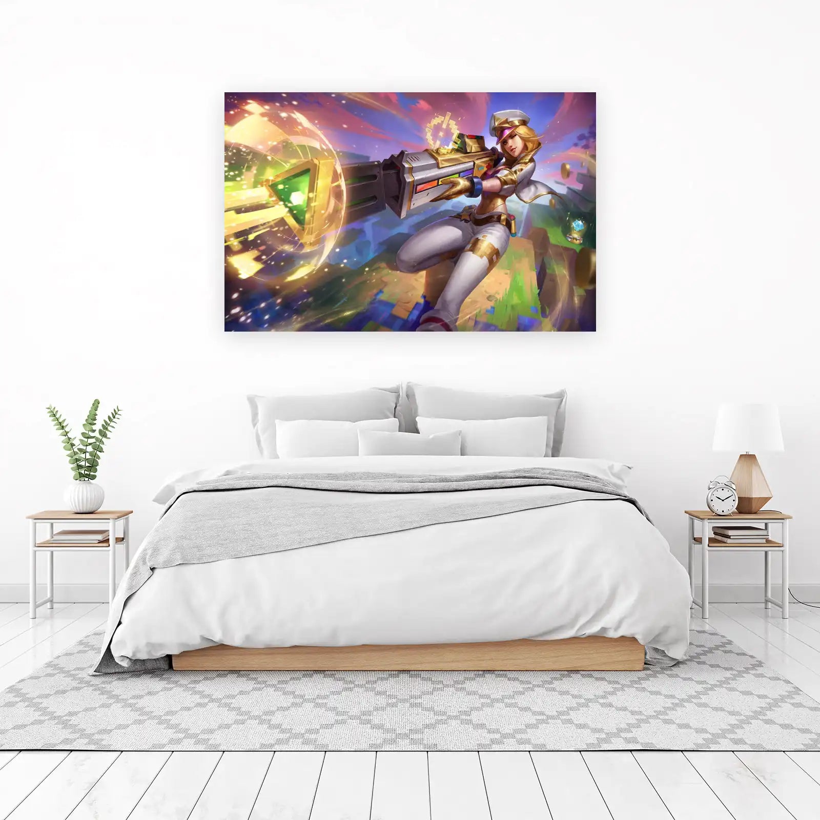Gaming Goddess Futuristic Art Wall Art