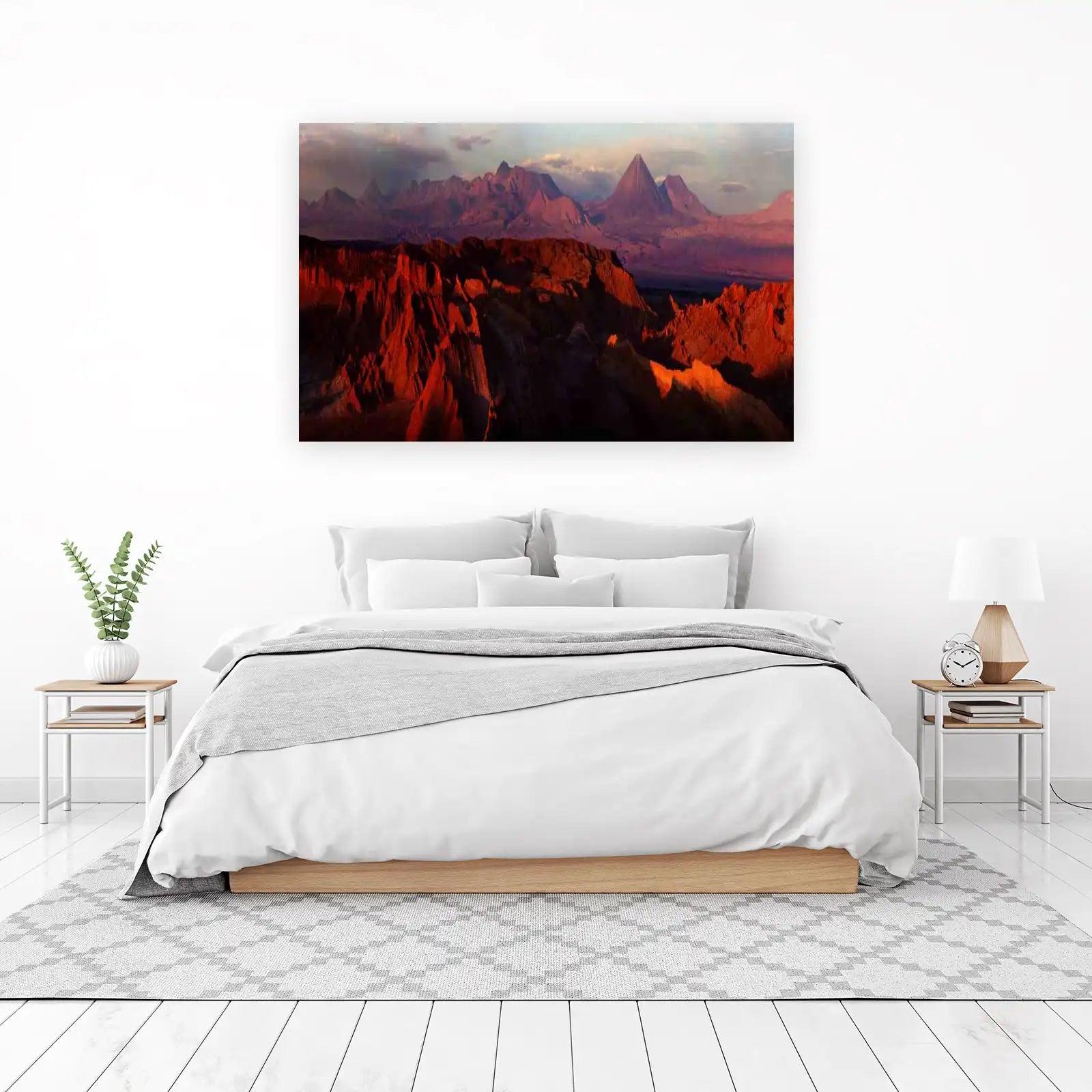 Dramatic Desert Sunset Mountain Wall Art