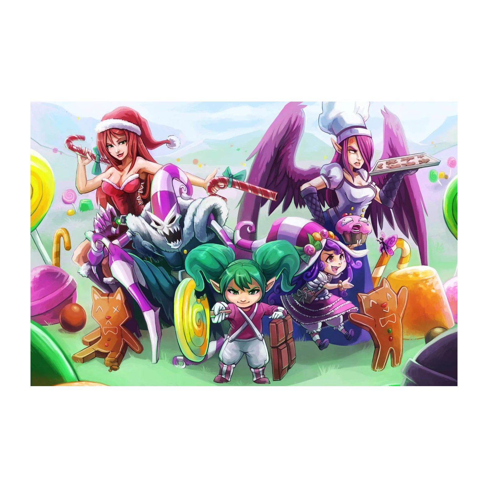 Whimsical Candy Land Anime Wall Art