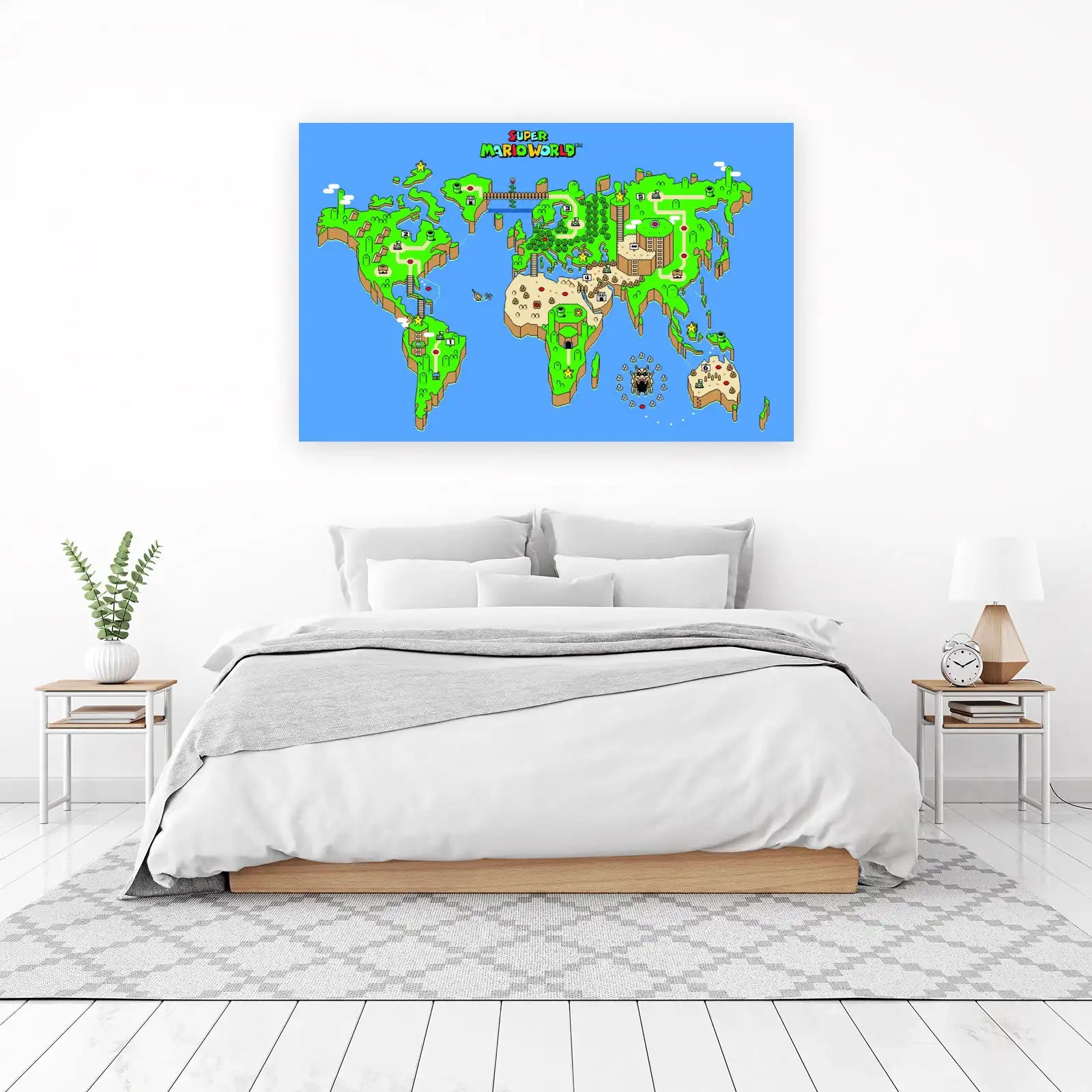 Super Mario World Retro Map Wall Art