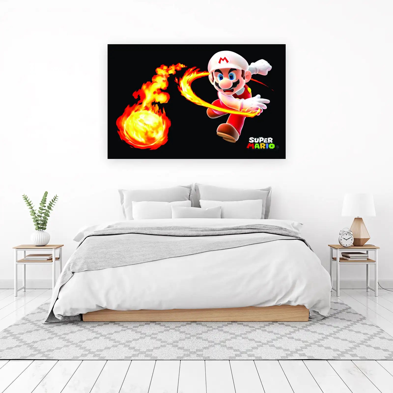 Fire Mario Action Super Mario Wall Art