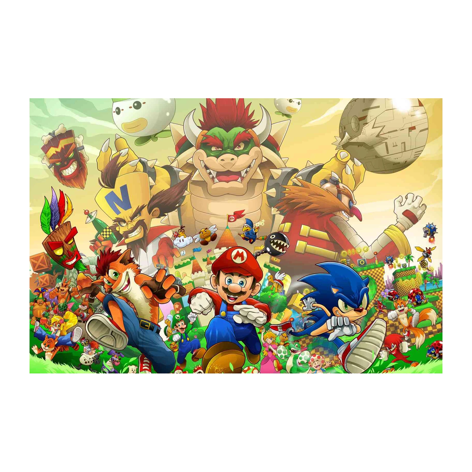 Epic Gaming Mashup: Mario & Sonic Wall Art