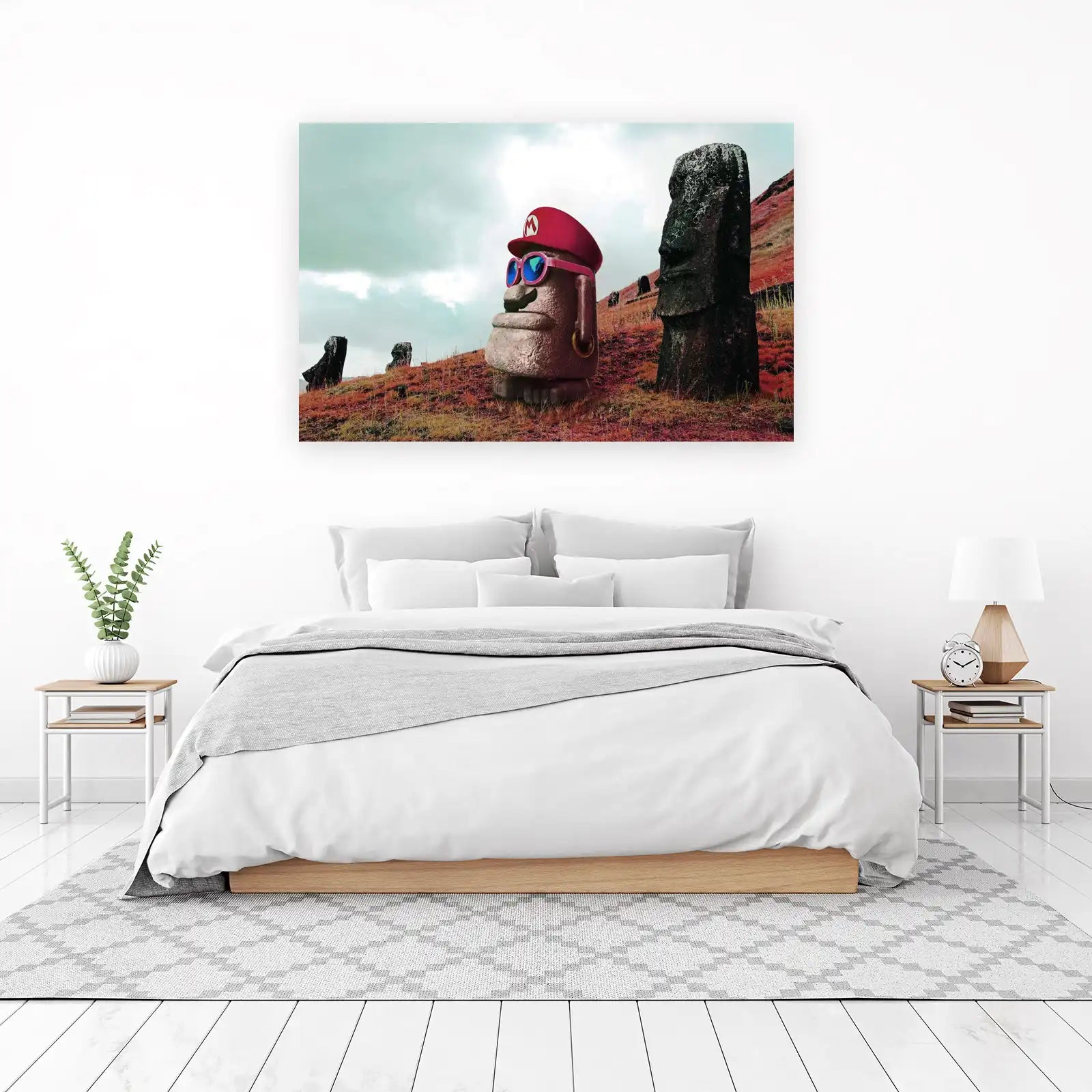 Meme Moai Mario Fun Wall Art