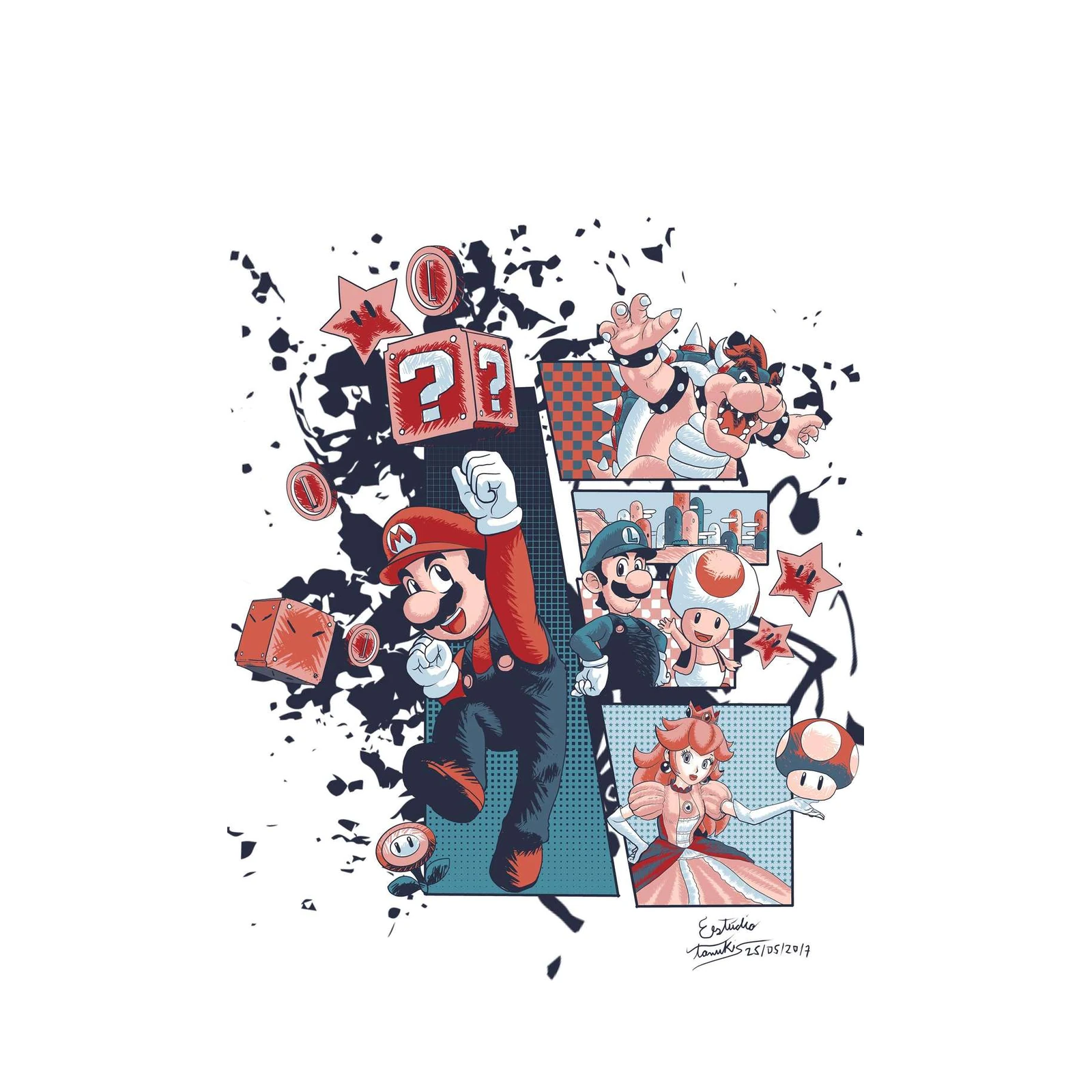 Retro Mario Kart Adventure Wall Art