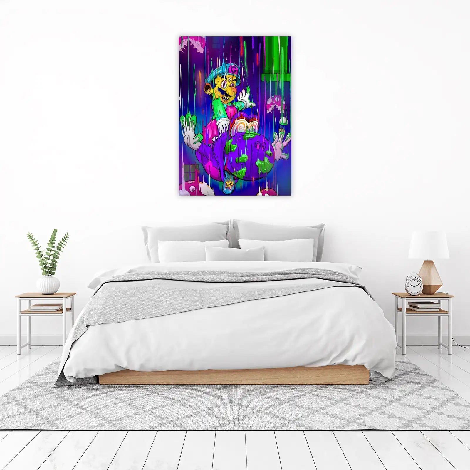 Psychedelic Mario Dripping Paint Wall Art