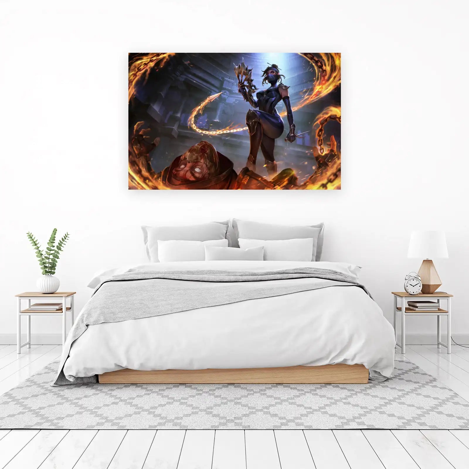 Fiery Assassin Ninja Fan Blade Wall Art