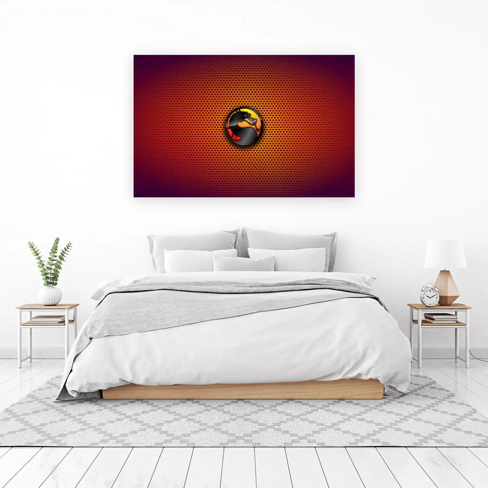 Mortal Kombat Dragon Logo Red Orange Wall Art
