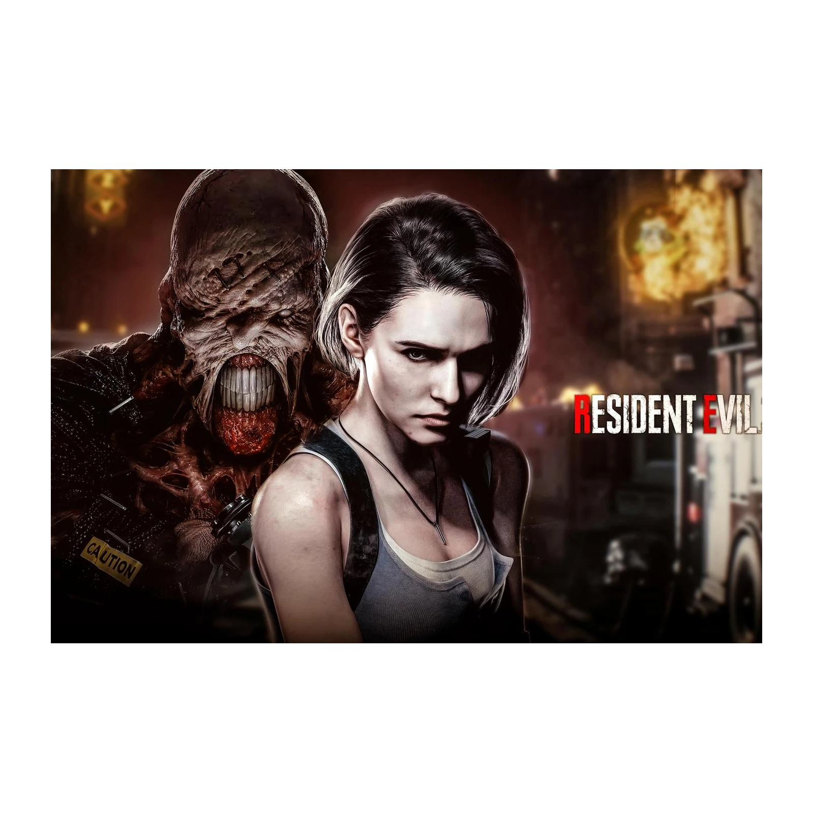 Resident Evil 3 Nemesis vs Jill Valentine Wall Art