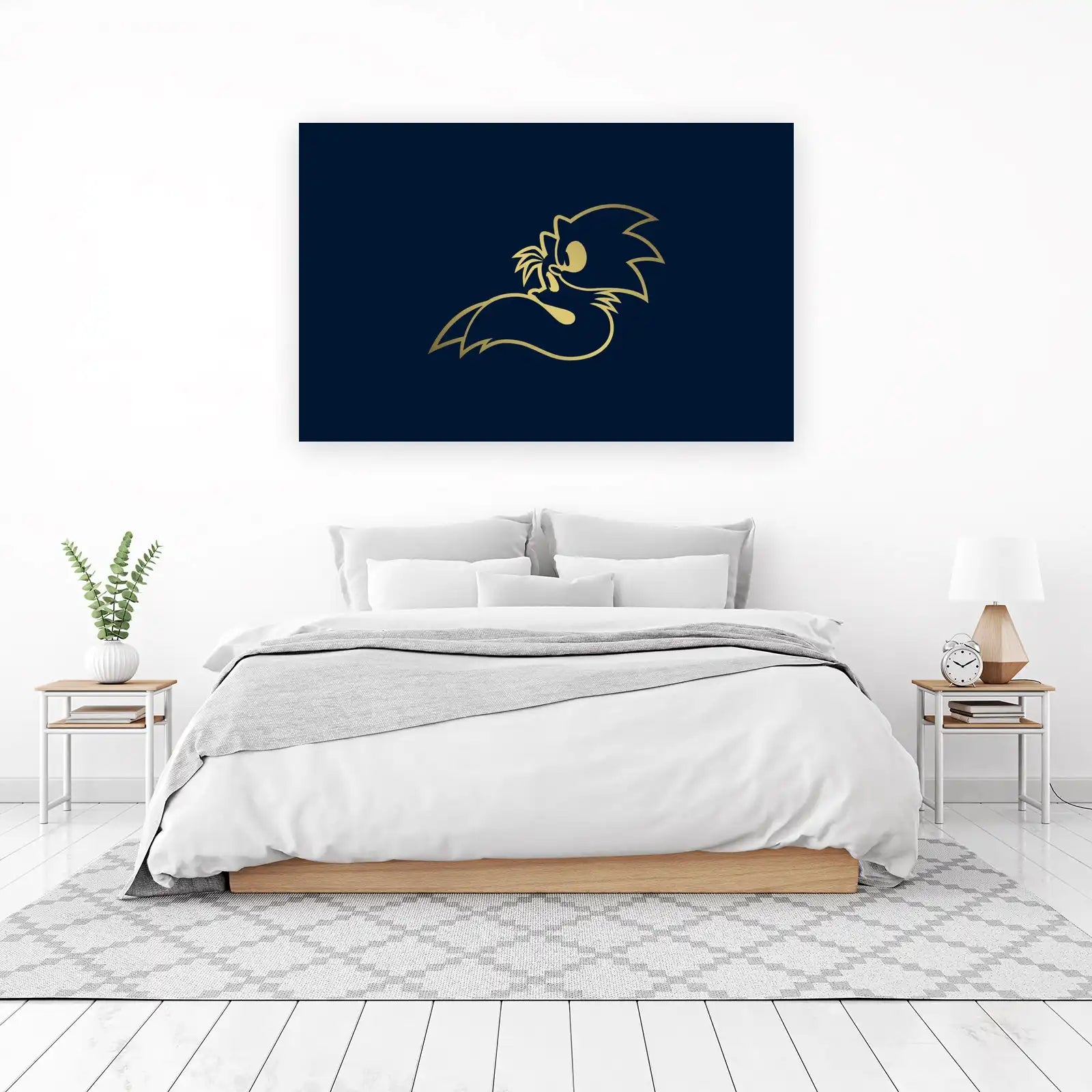 Sonic & Tails Gold Line Art Wall Art