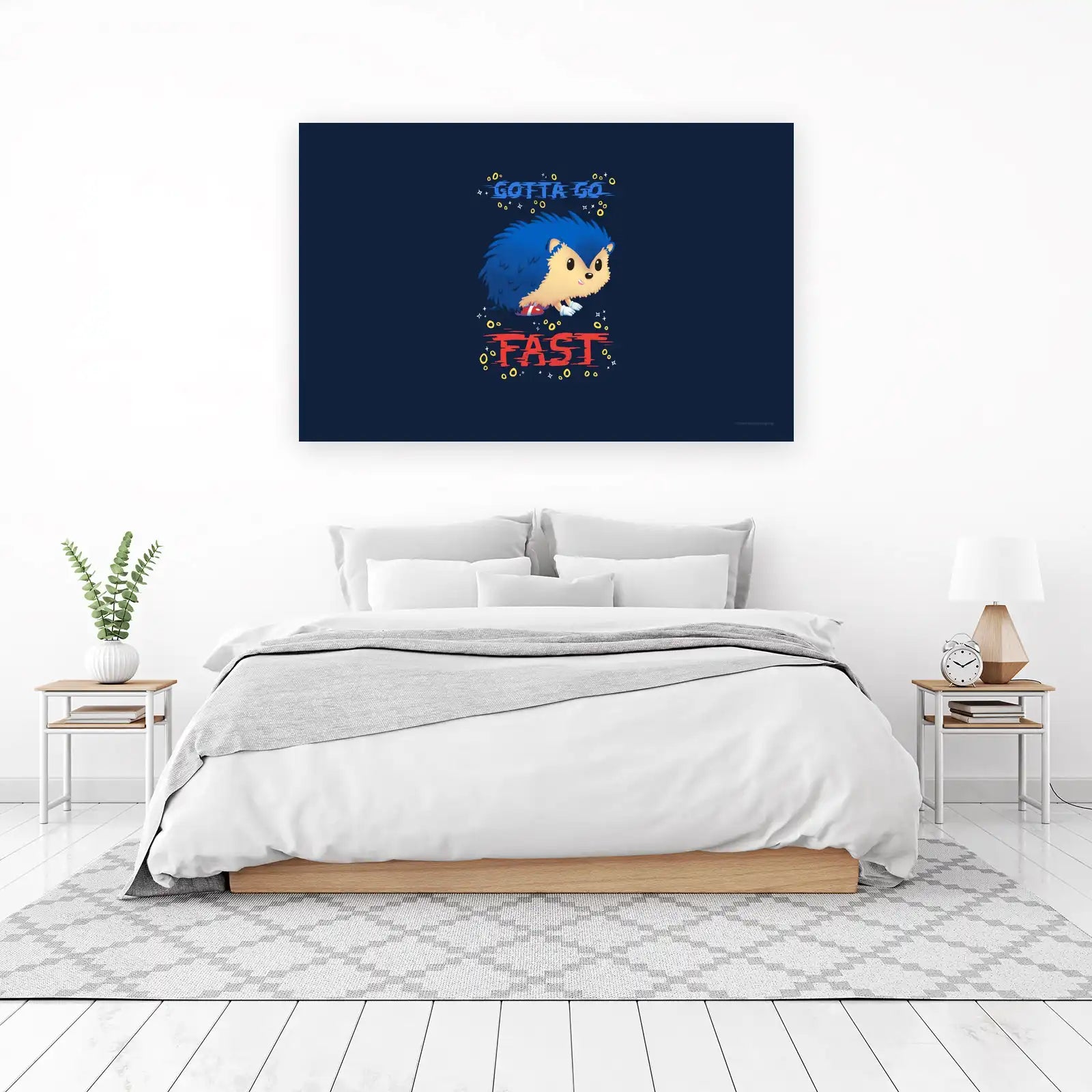 Cute Sonic 'Gotta Go Fast' Wall Art