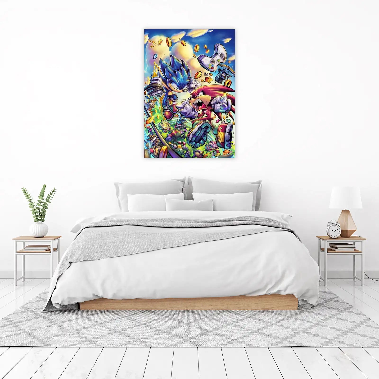 Sonic vs Knuckles Epic Battle Wall Art