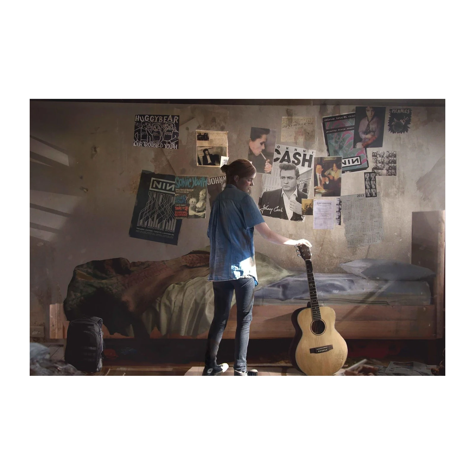 Ellie's Grunge Room with Guitar Wall Art