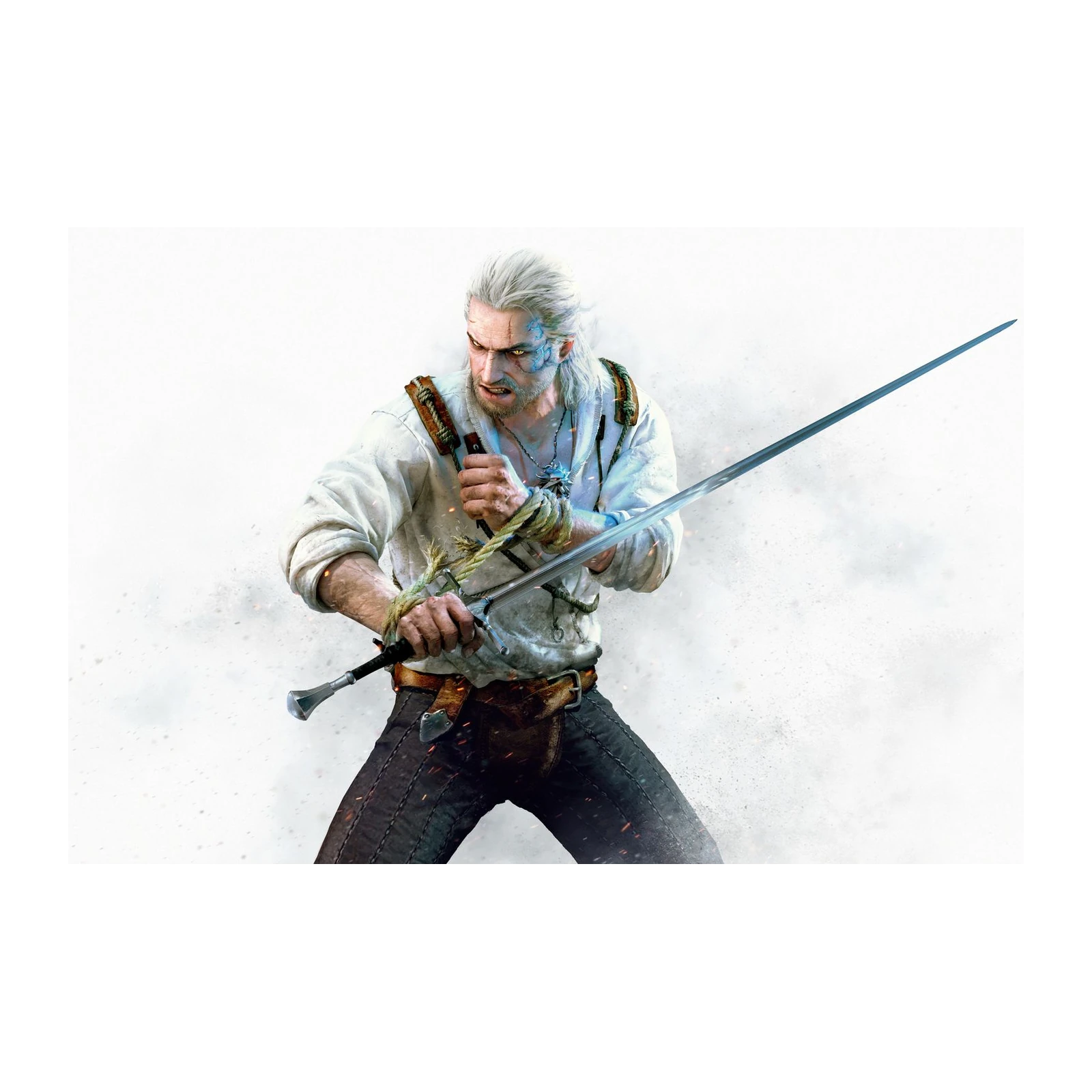 Geralt of Rivia Epic Sword Pose Wall Art