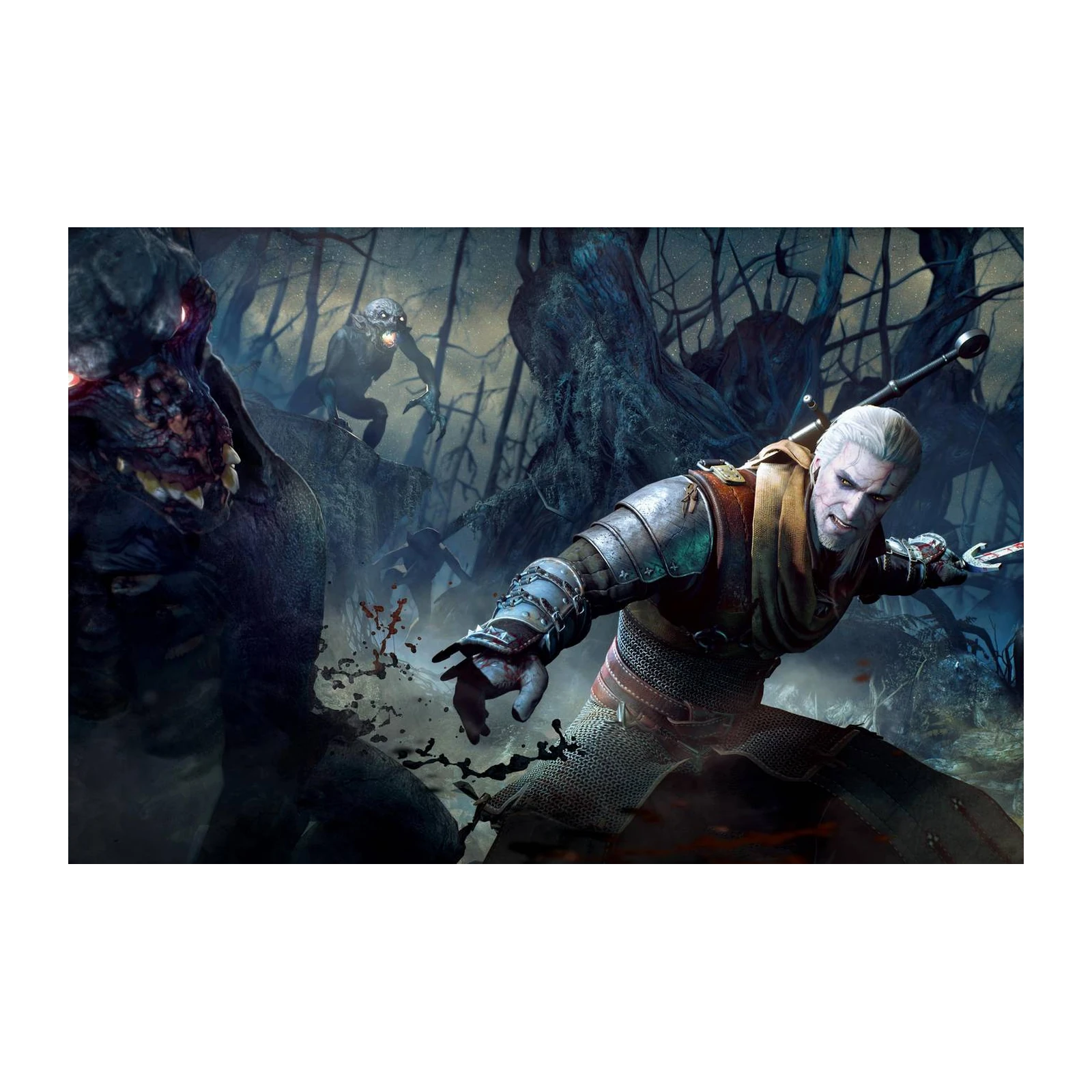 Geralt Witcher Battle Scene Wall Art