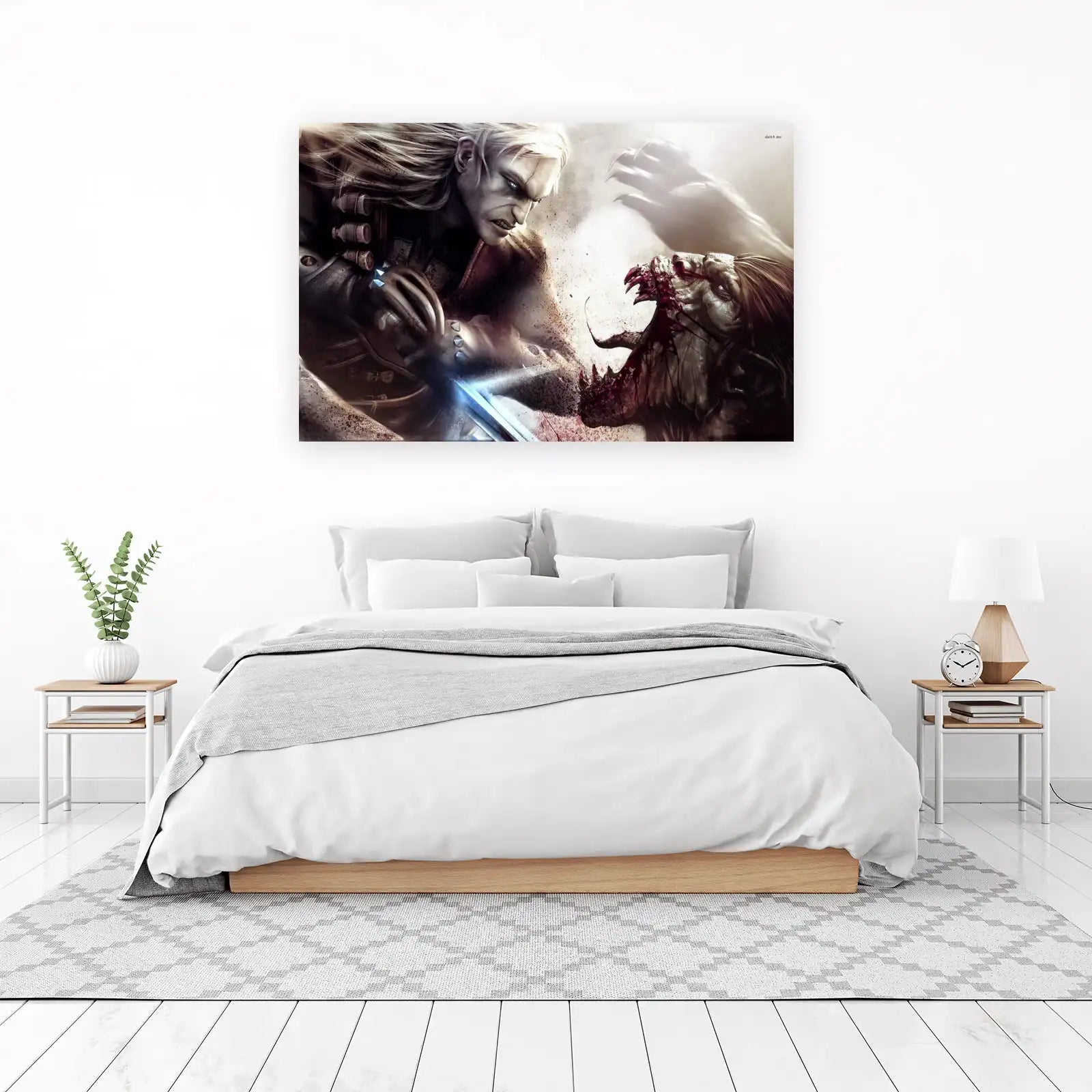 Epic Fantasy Battle Witcher Monster Slayer Wall Art