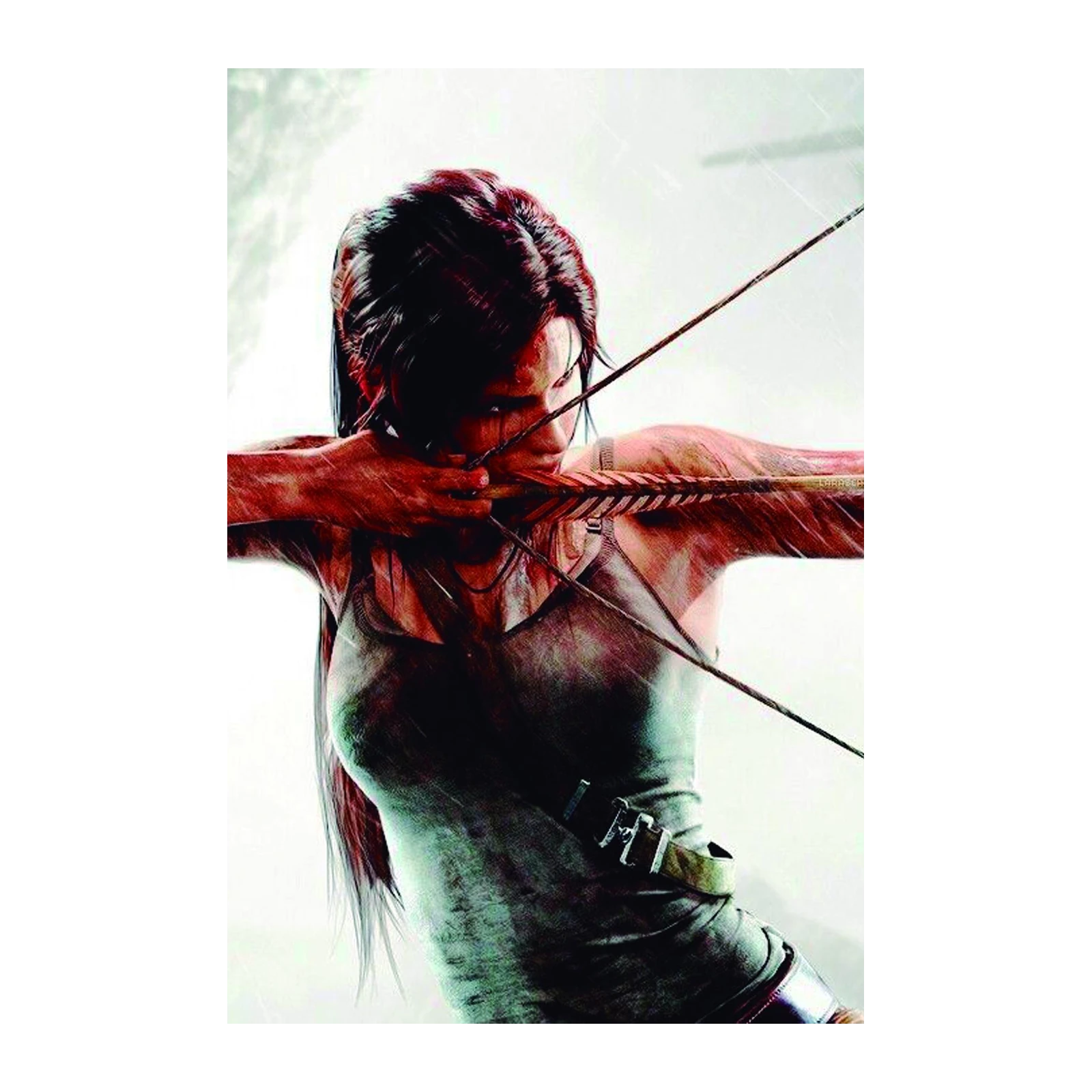 Lara Croft Aiming Bow Wall Art