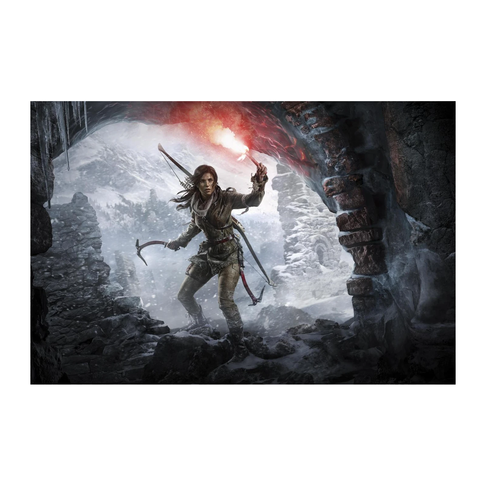 Adventurous Lara Croft 4K Arctic Exploration Wall Art