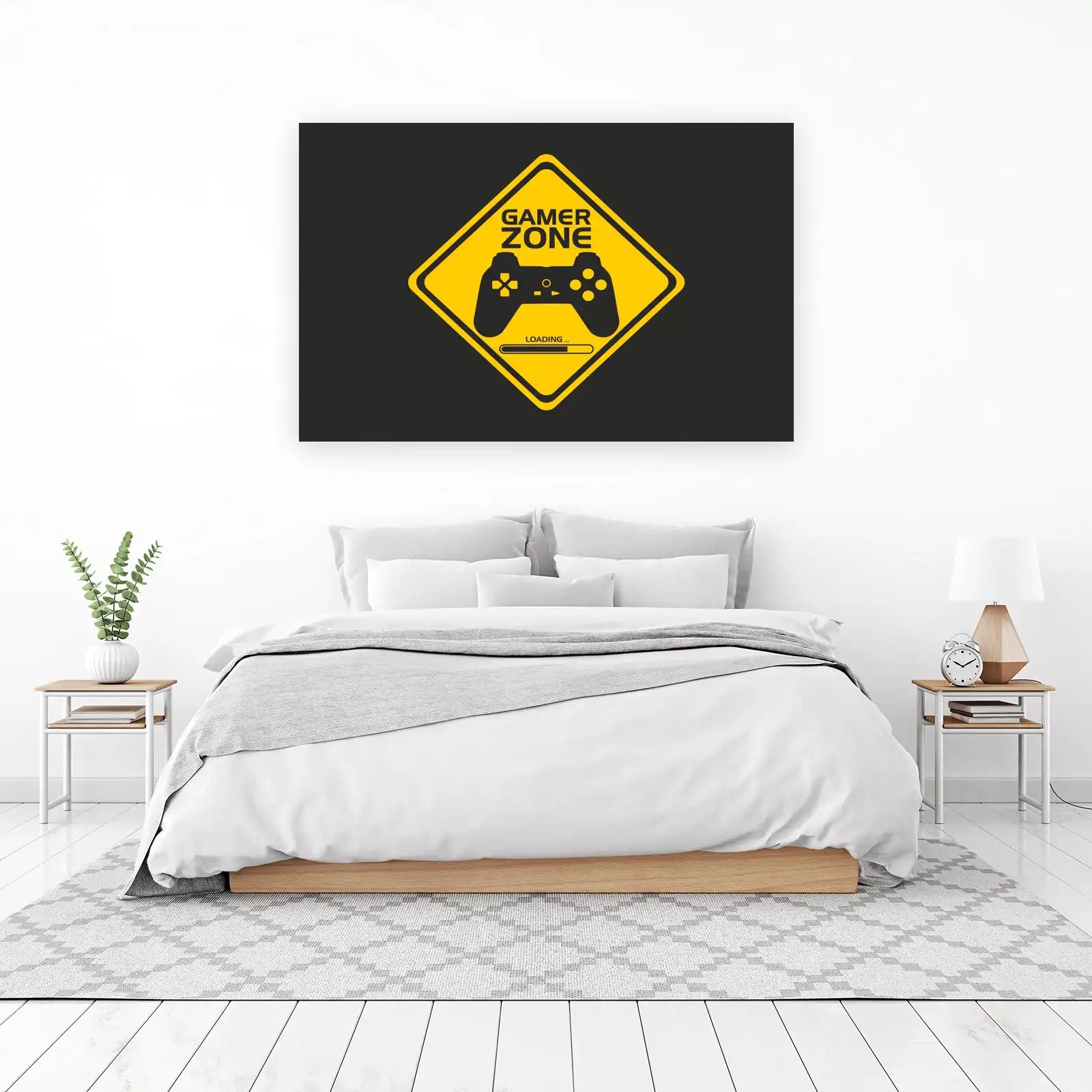 Gamer Zone Warning Sign Wall Art