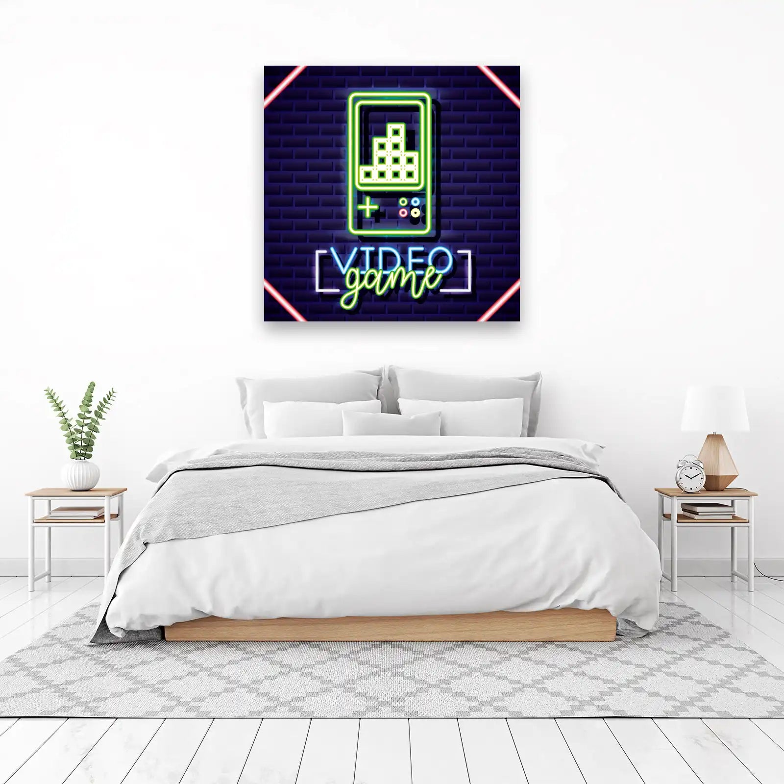 Retro Neon Game Console Wall Art