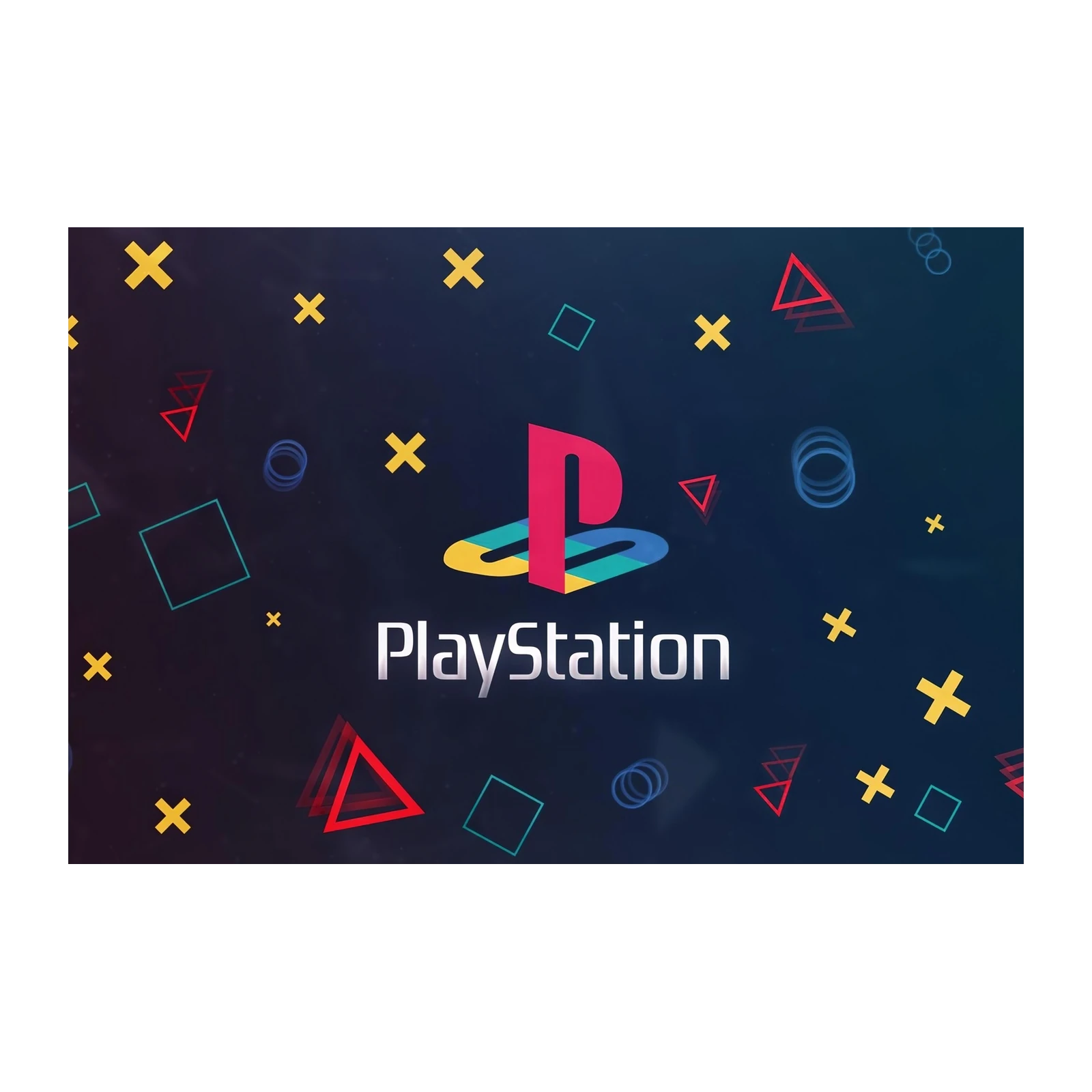 Retro PlayStation Logo Geometric Wall Art