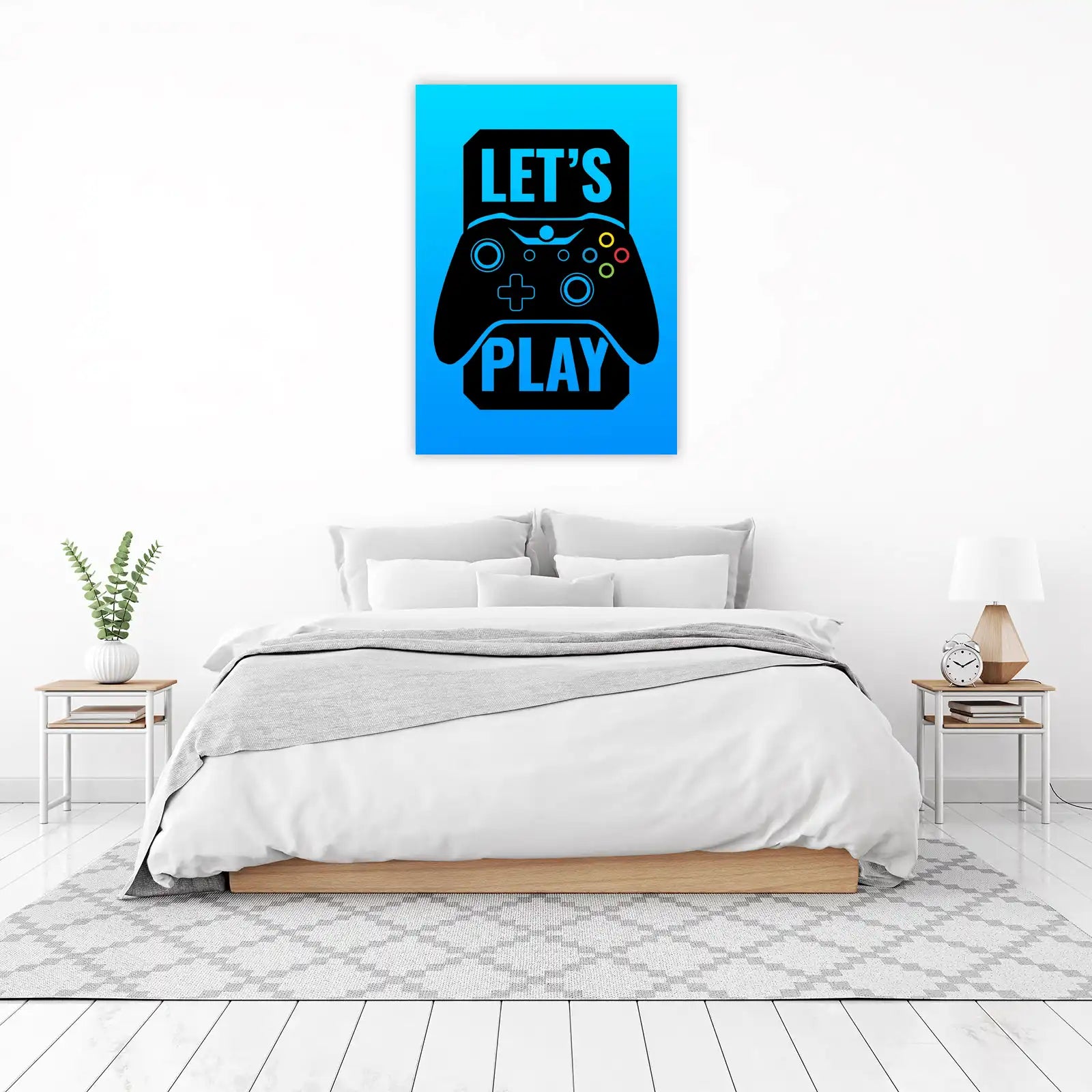 Epic Gaming Controller "Let's Play" Wall Art