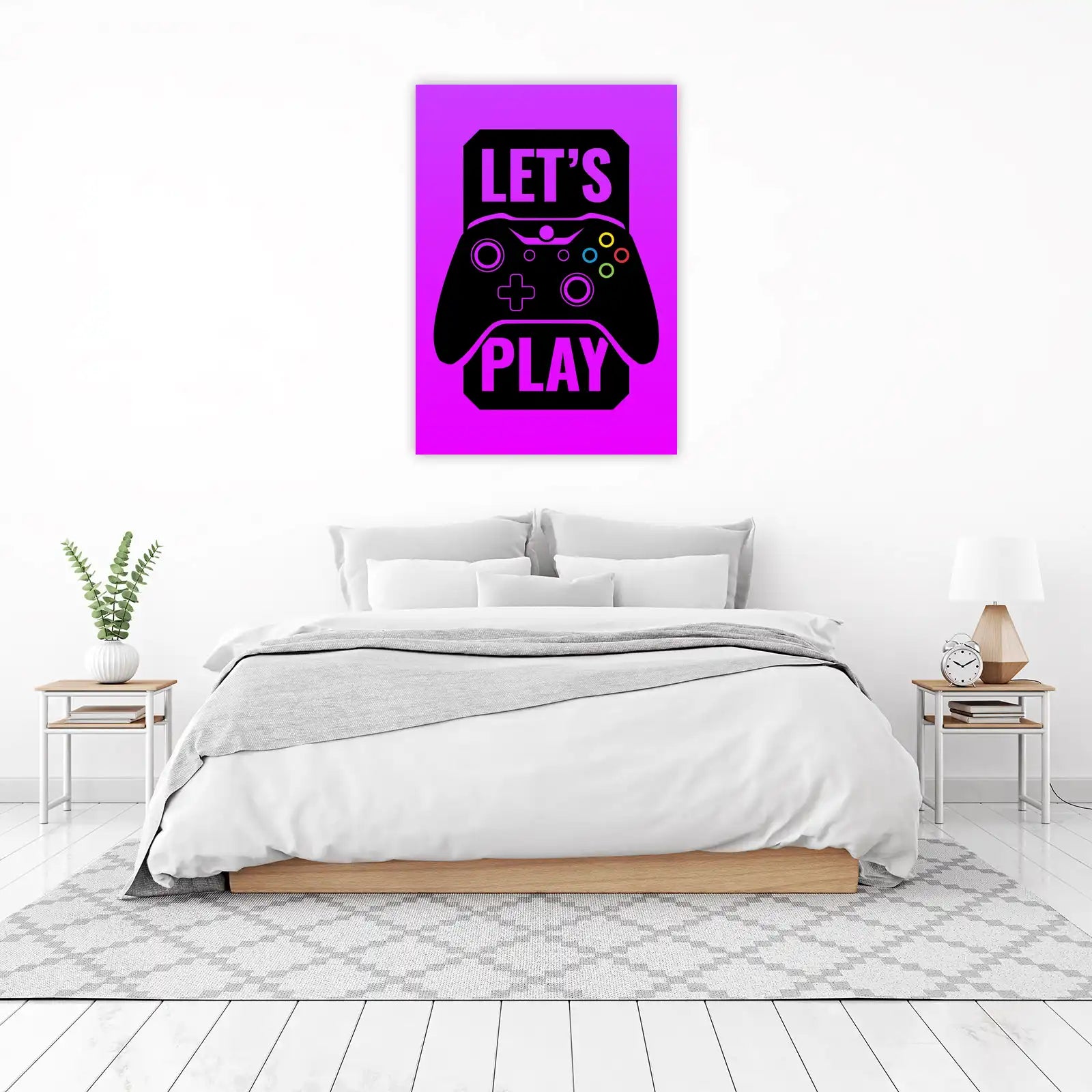 Gamer 'Let's Play' Controller Wall Art