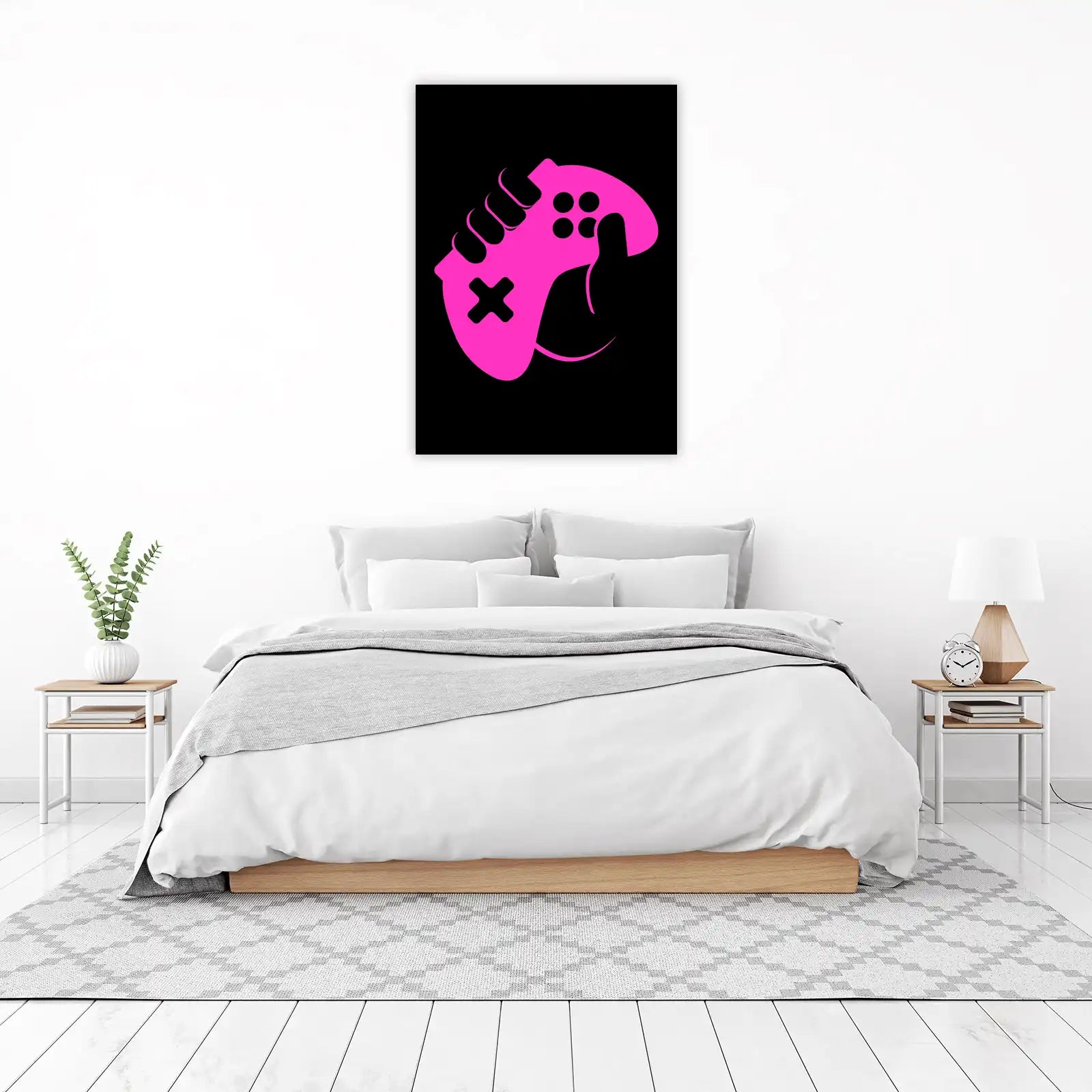 Vibrant Pink Game Controller Art Wall Art