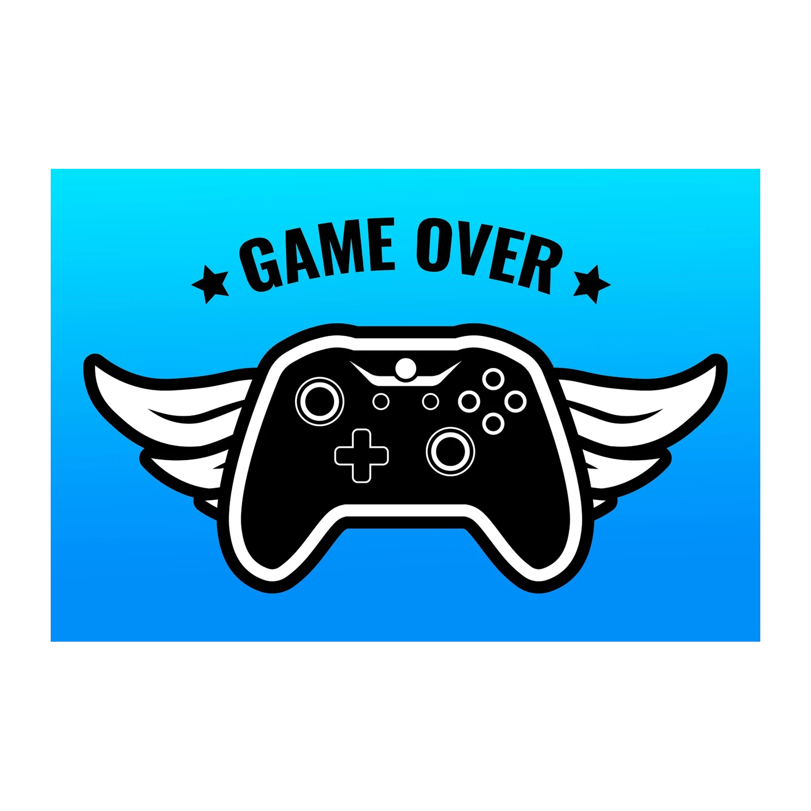 Game Over Wings Controller Wall Art