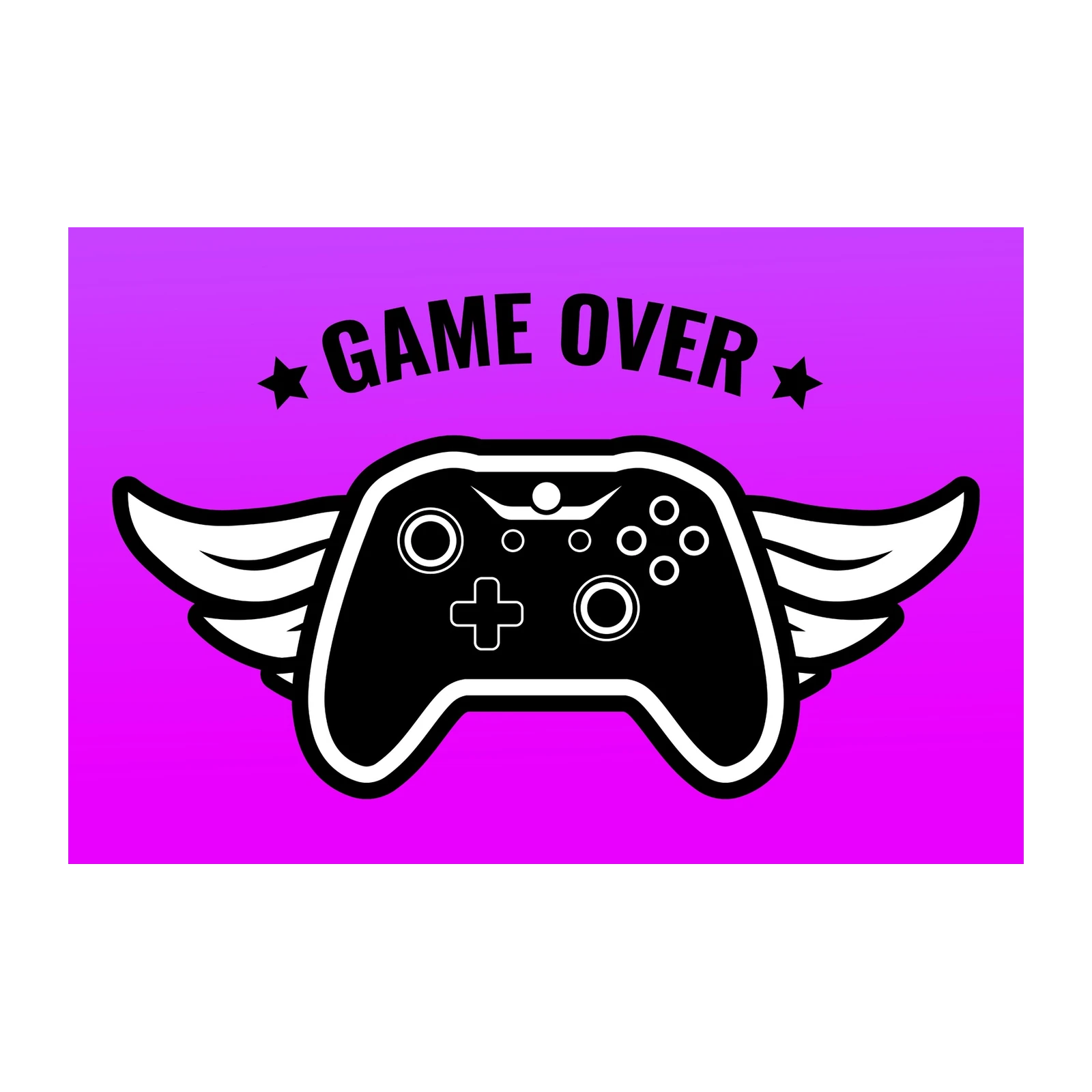 Game Over Wings Controller Wall Art