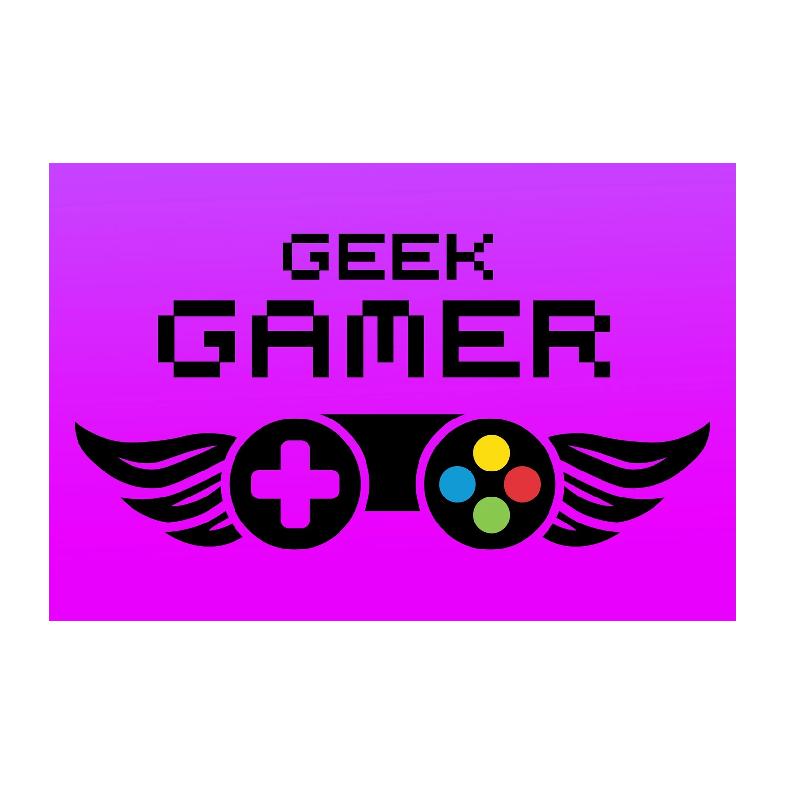 Retro Geek Gamer Wings Wall Art