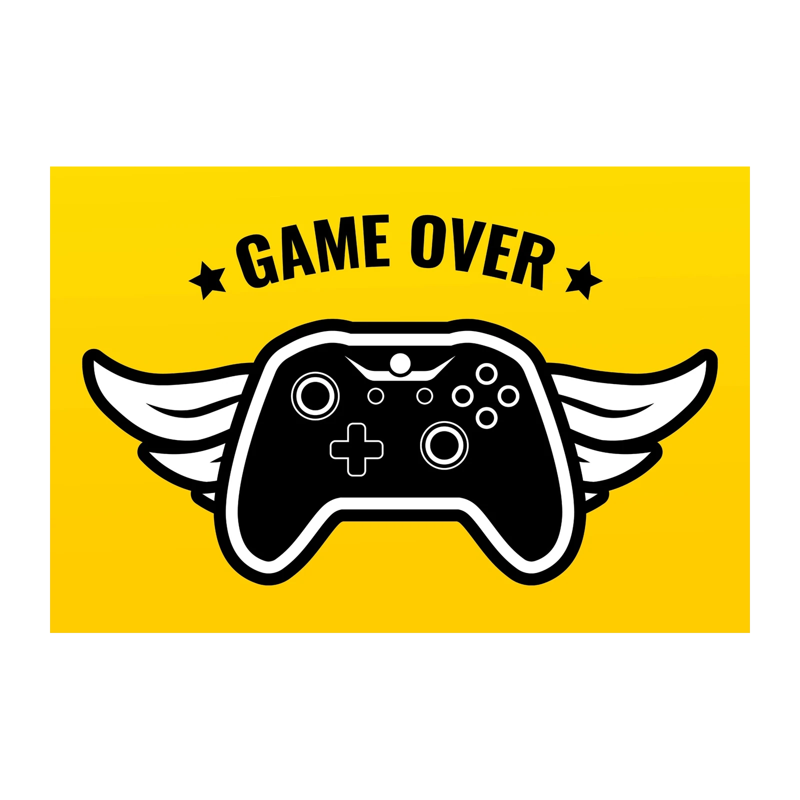Game Over Wings Controller Wall Art