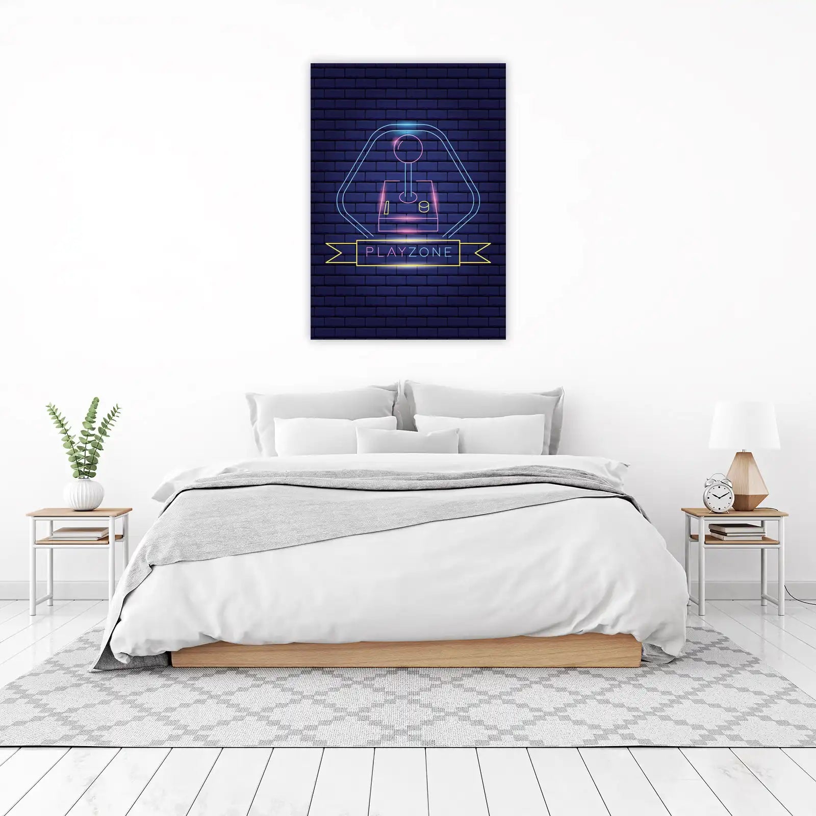 Retro Arcade Neon "Playzone" Wall Art