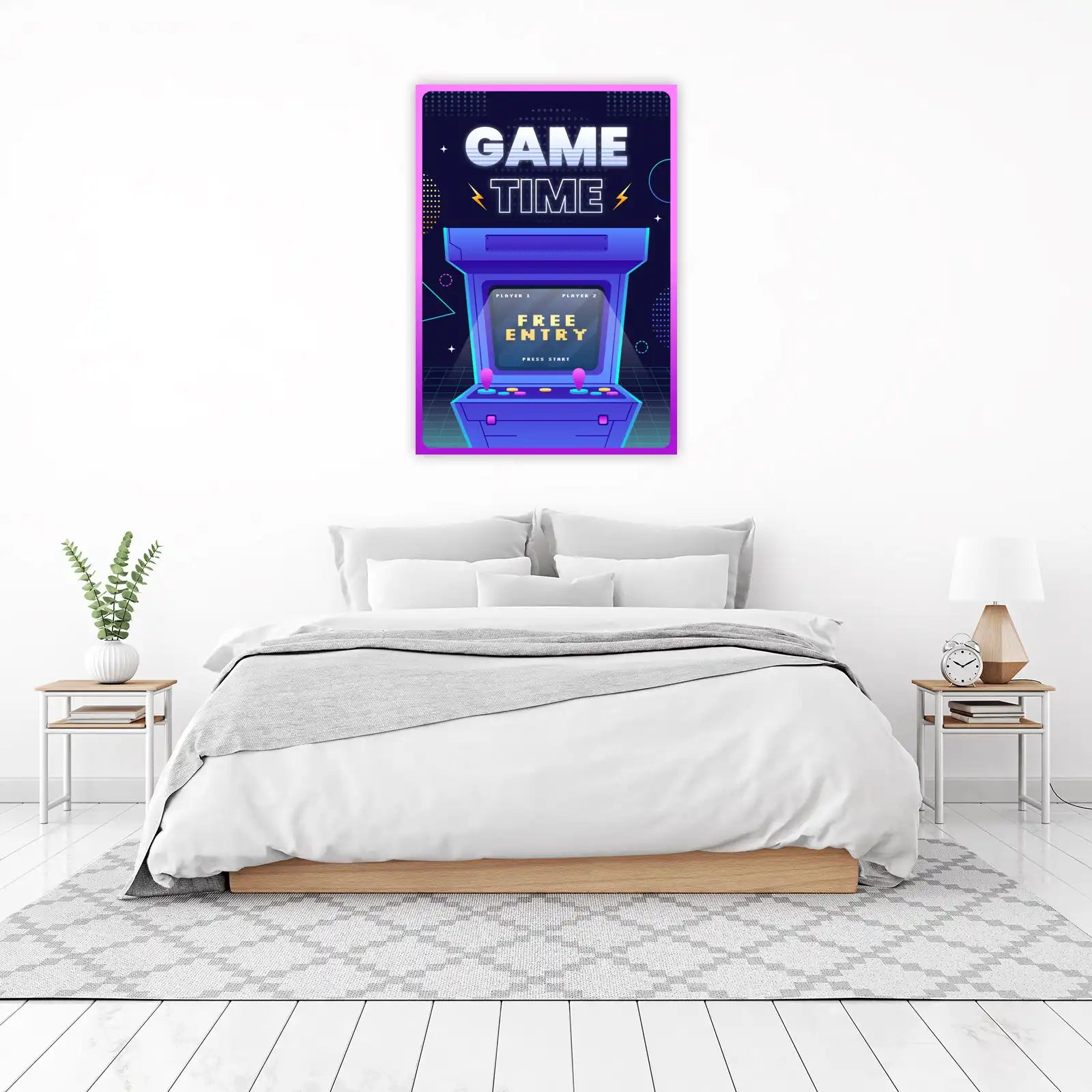 Retro Arcade Game Time Wall Art