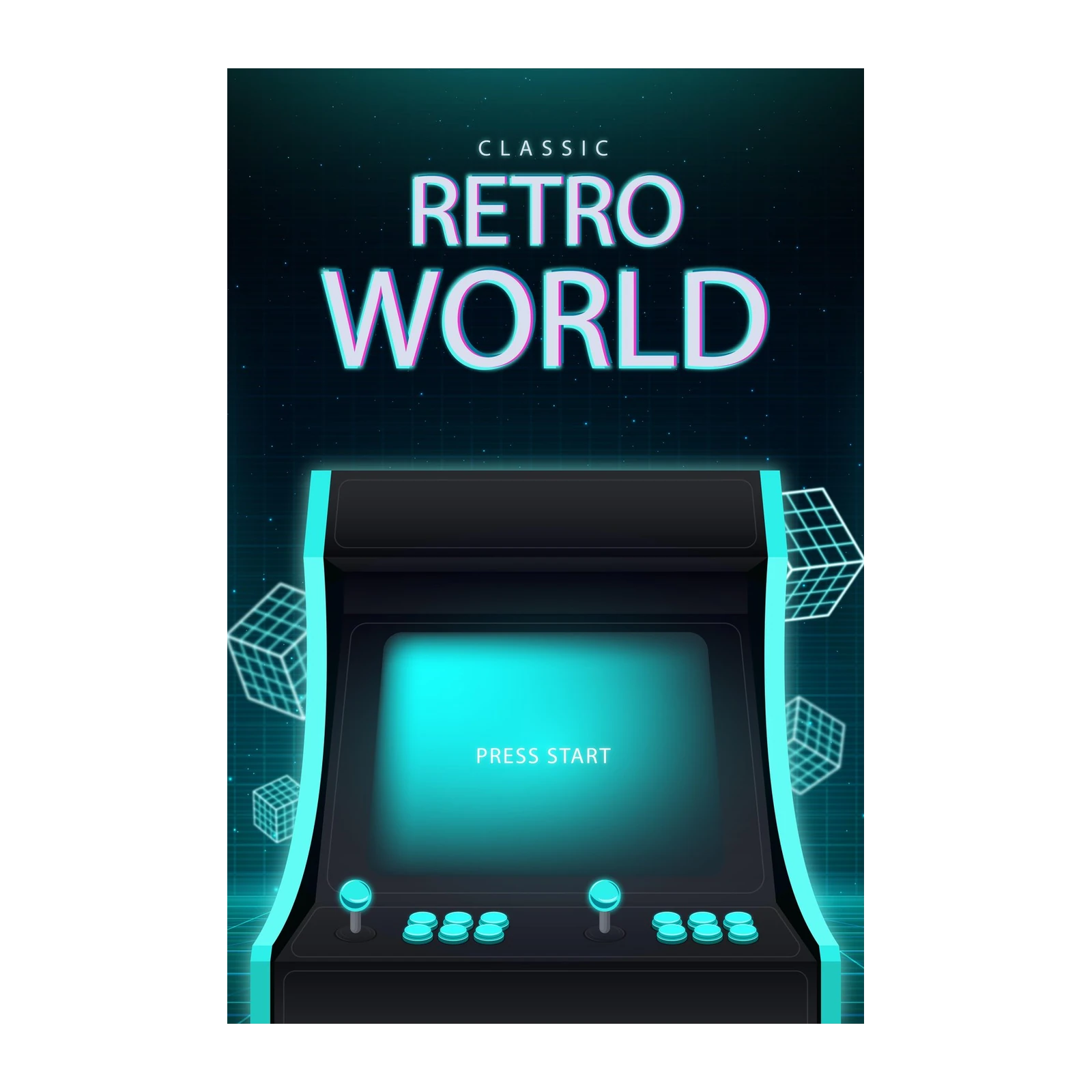 Classic Retro World Arcade Wall Art