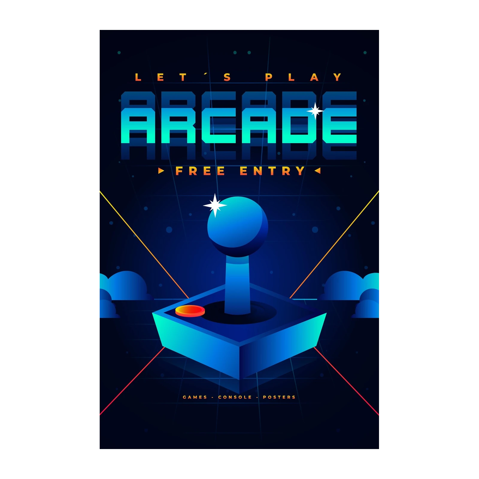 Retro Arcade Game Night Wall Art