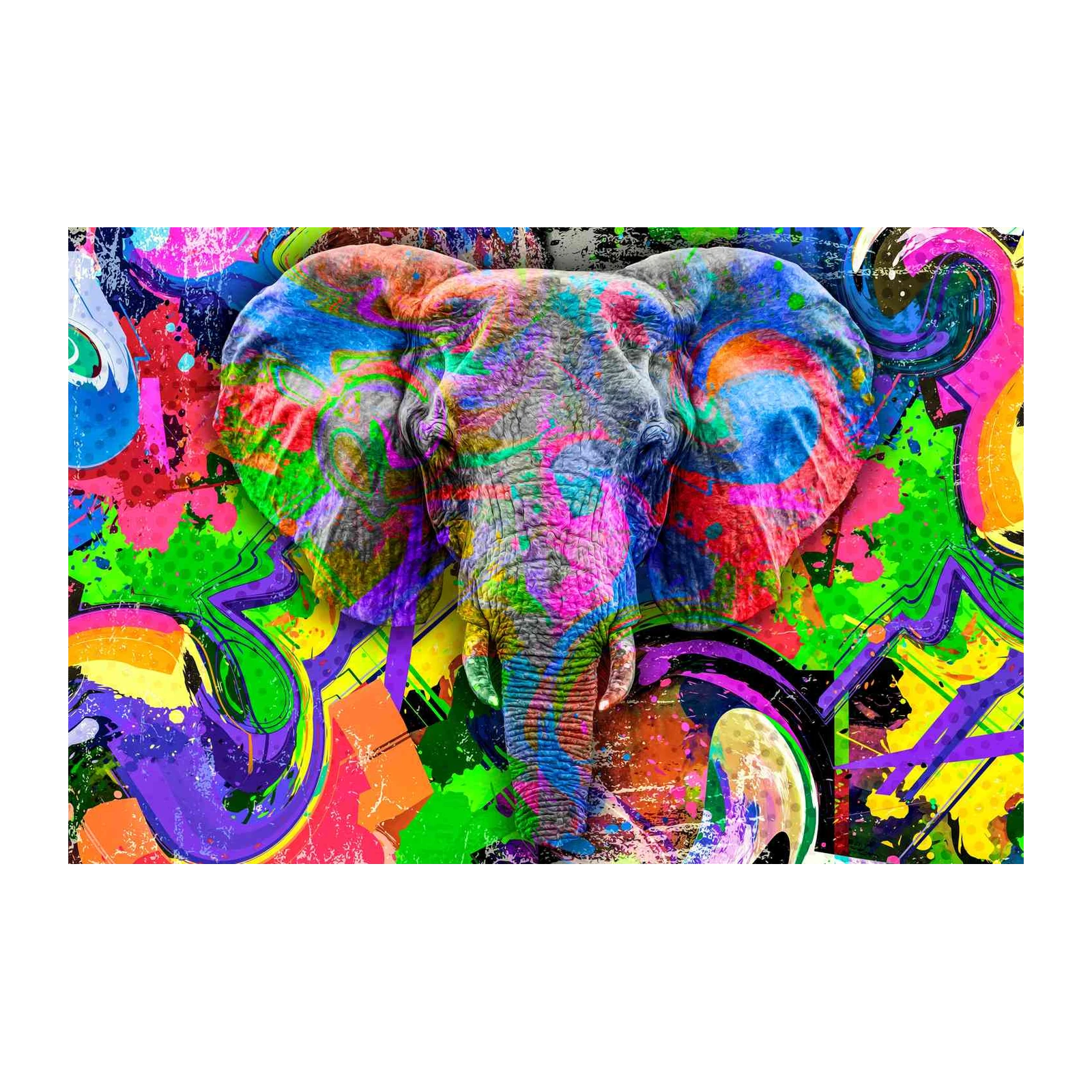Vibrant Graffiti Elephant Wall Art