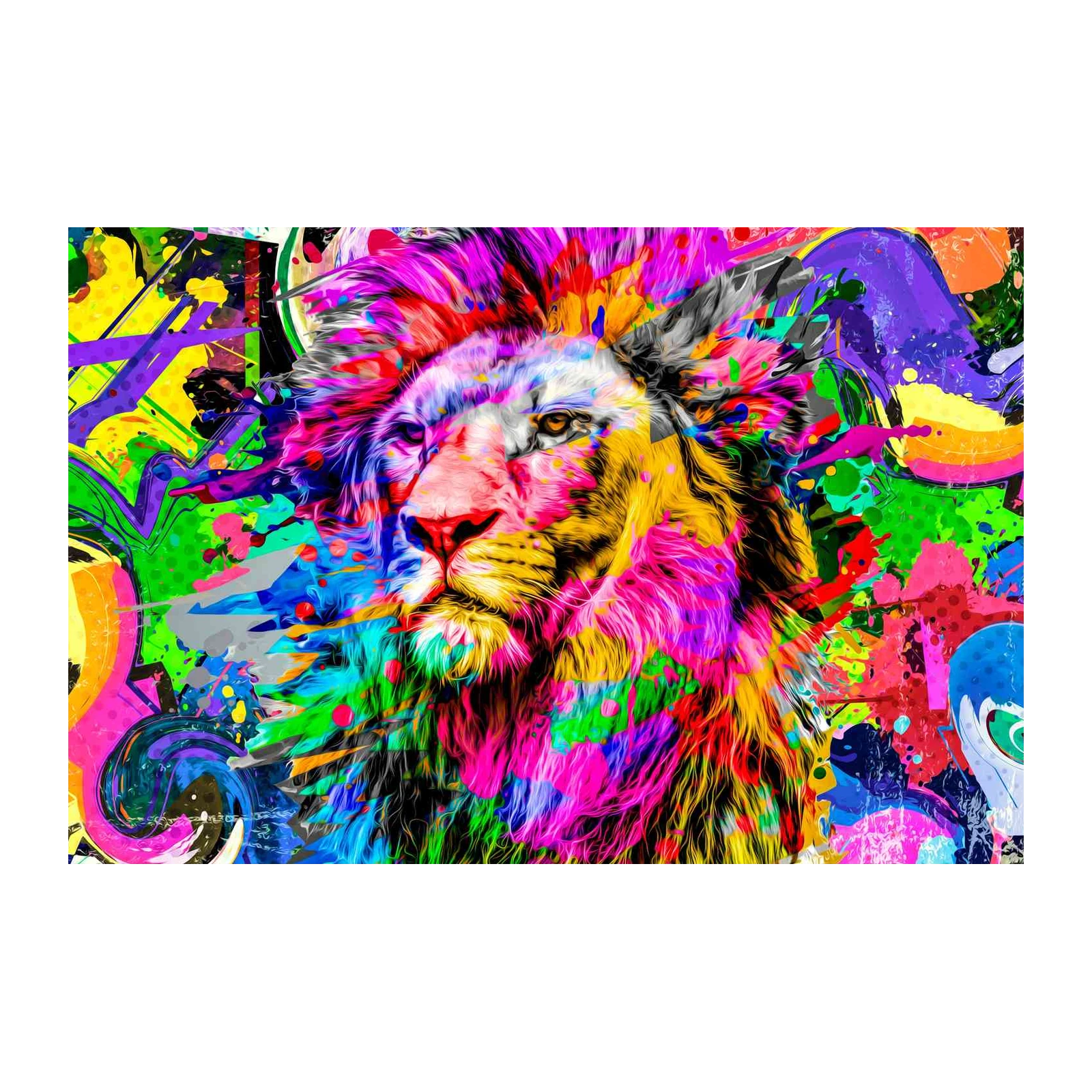 Vibrant Lion King Abstract Pop Art Wall Art