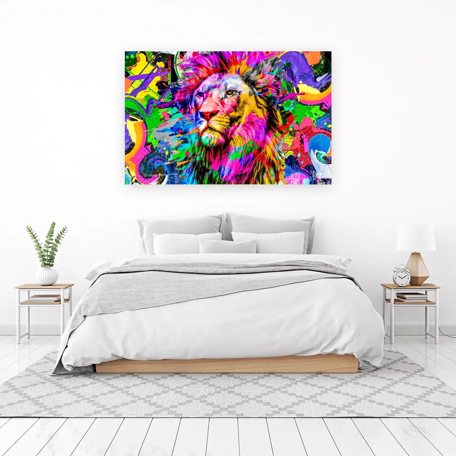 Vibrant Lion King Abstract Pop Art Wall Art