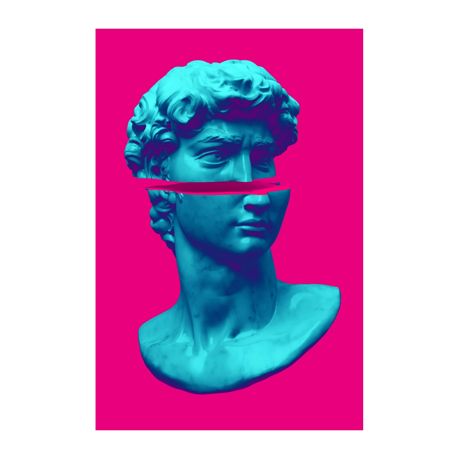 Modern Blue David Head Pop Art Wall Art