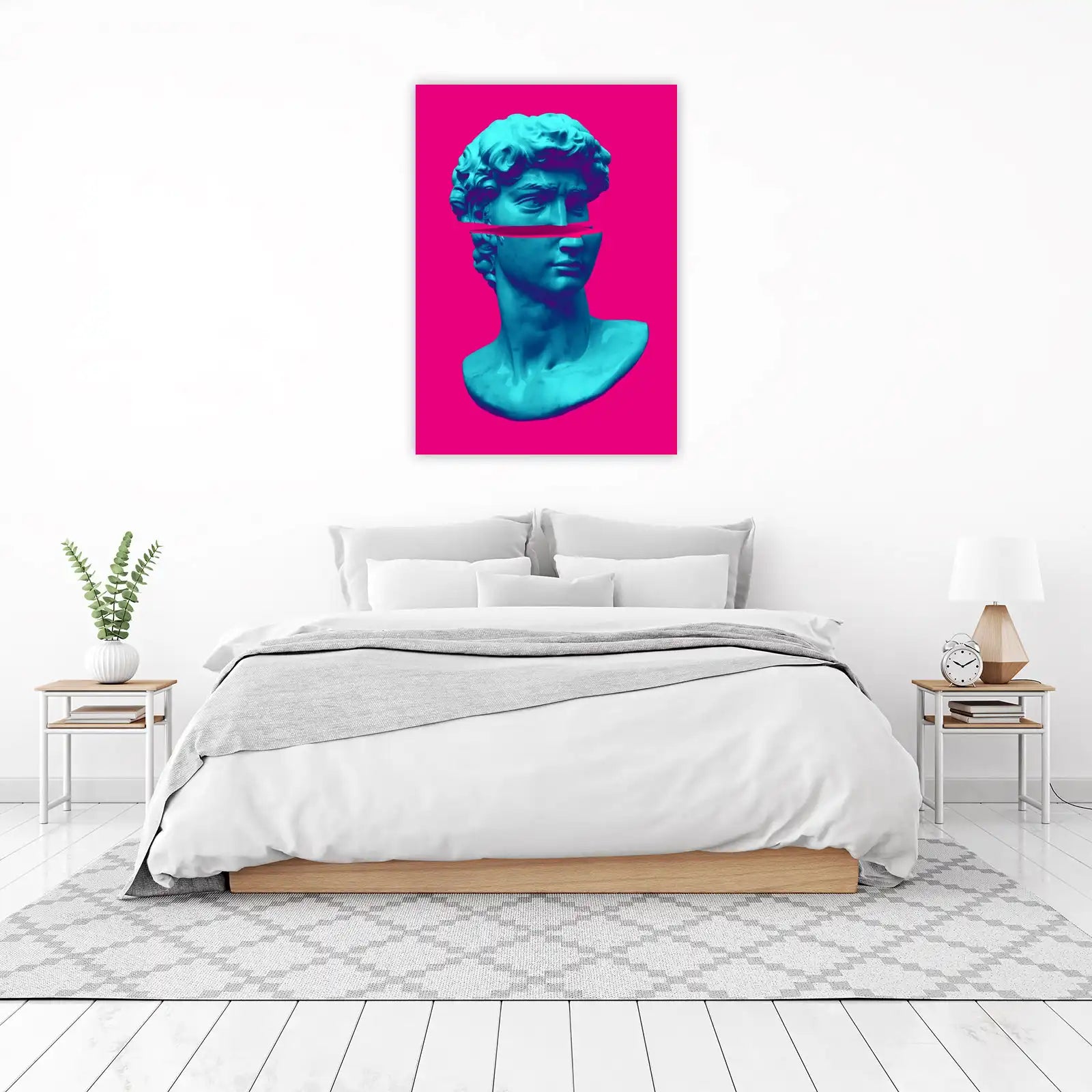 Modern Blue David Head Pop Art Wall Art