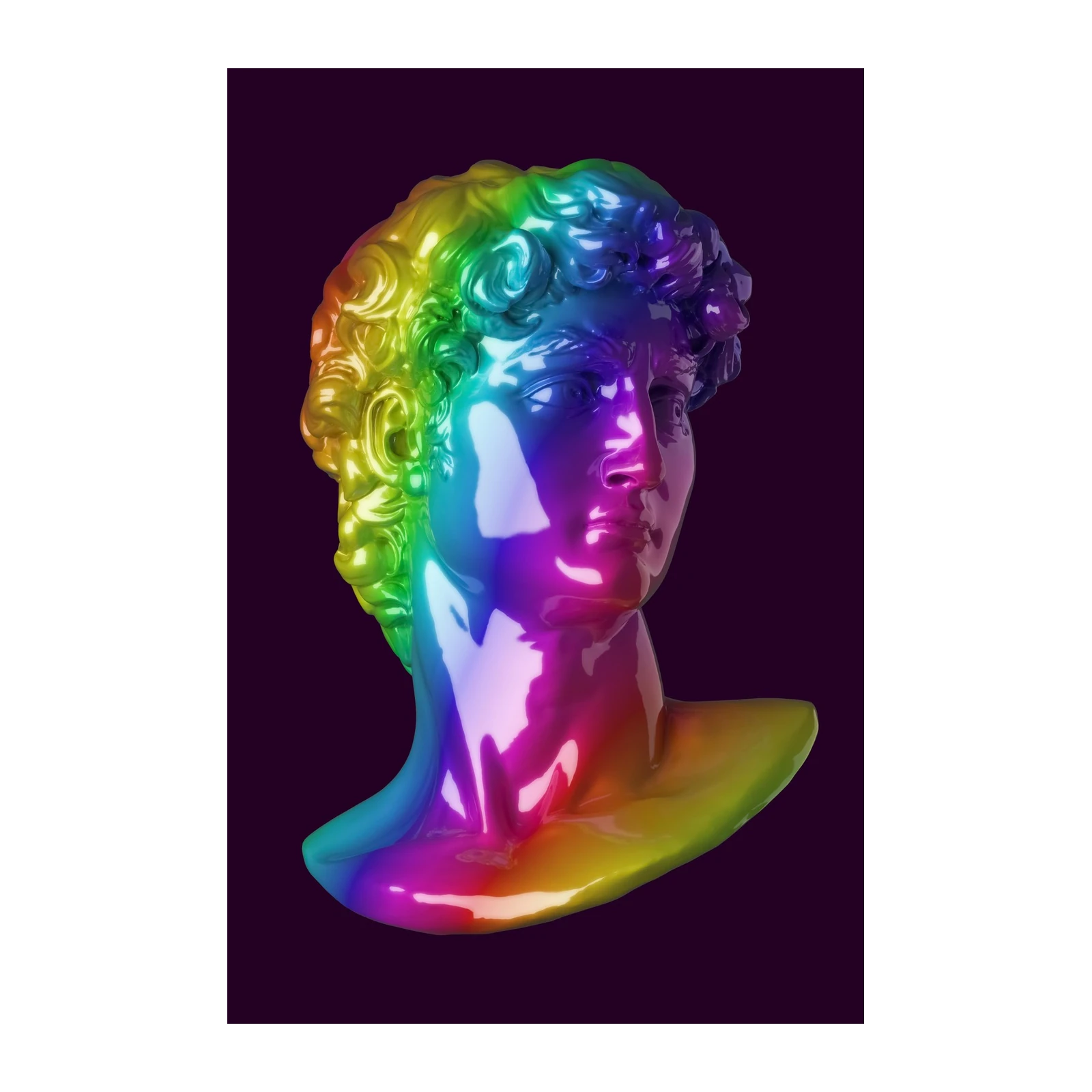 Rainbow David Bust Modern Art Wall Art