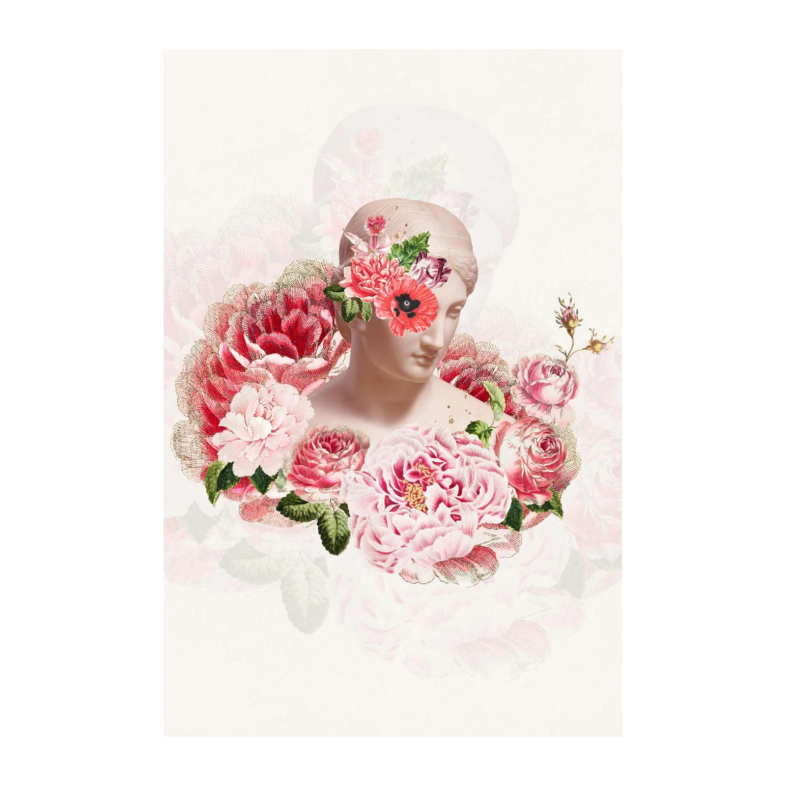 Vintage Floral Goddess Wall Art