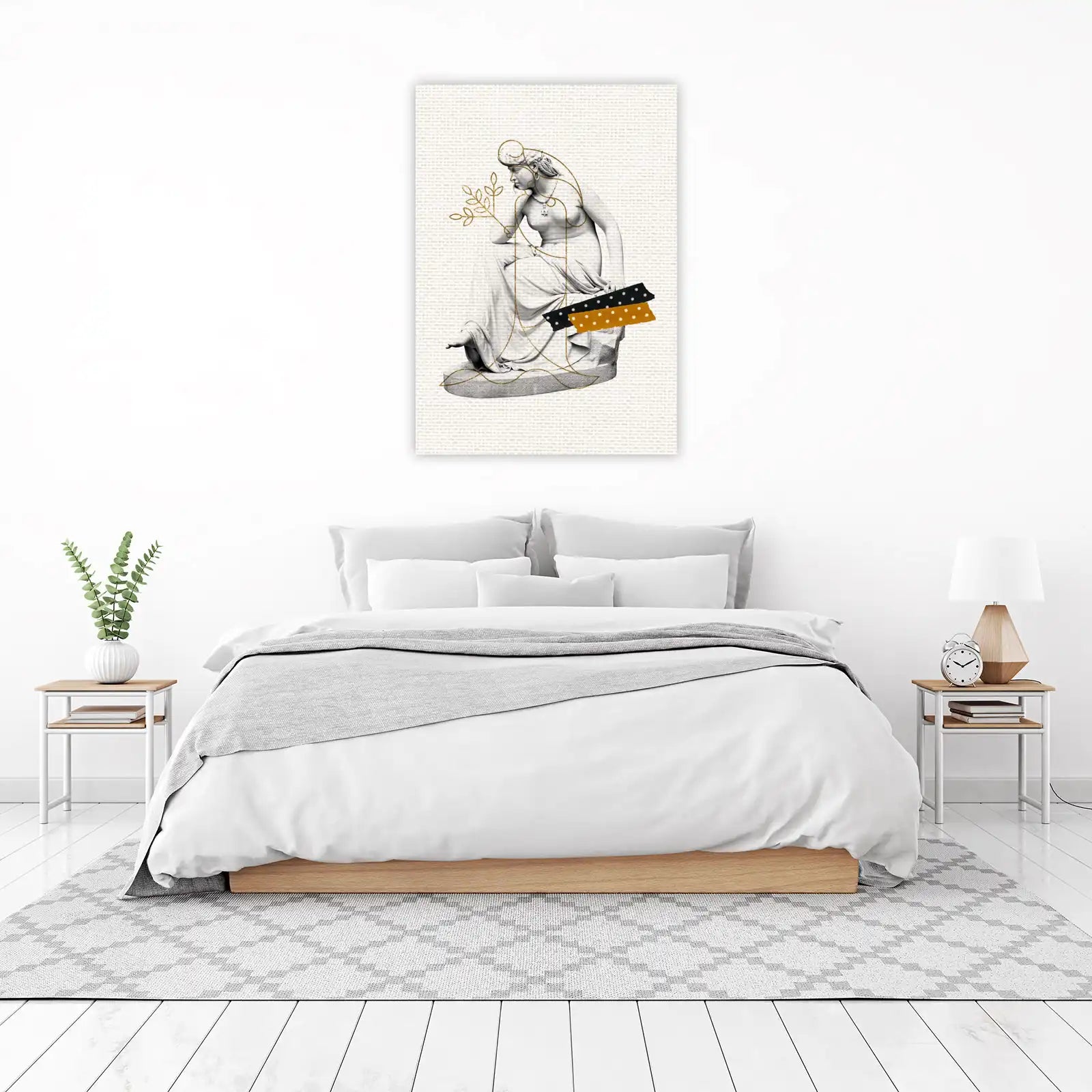 Elegant Goddess Gold Line Art Wall Art