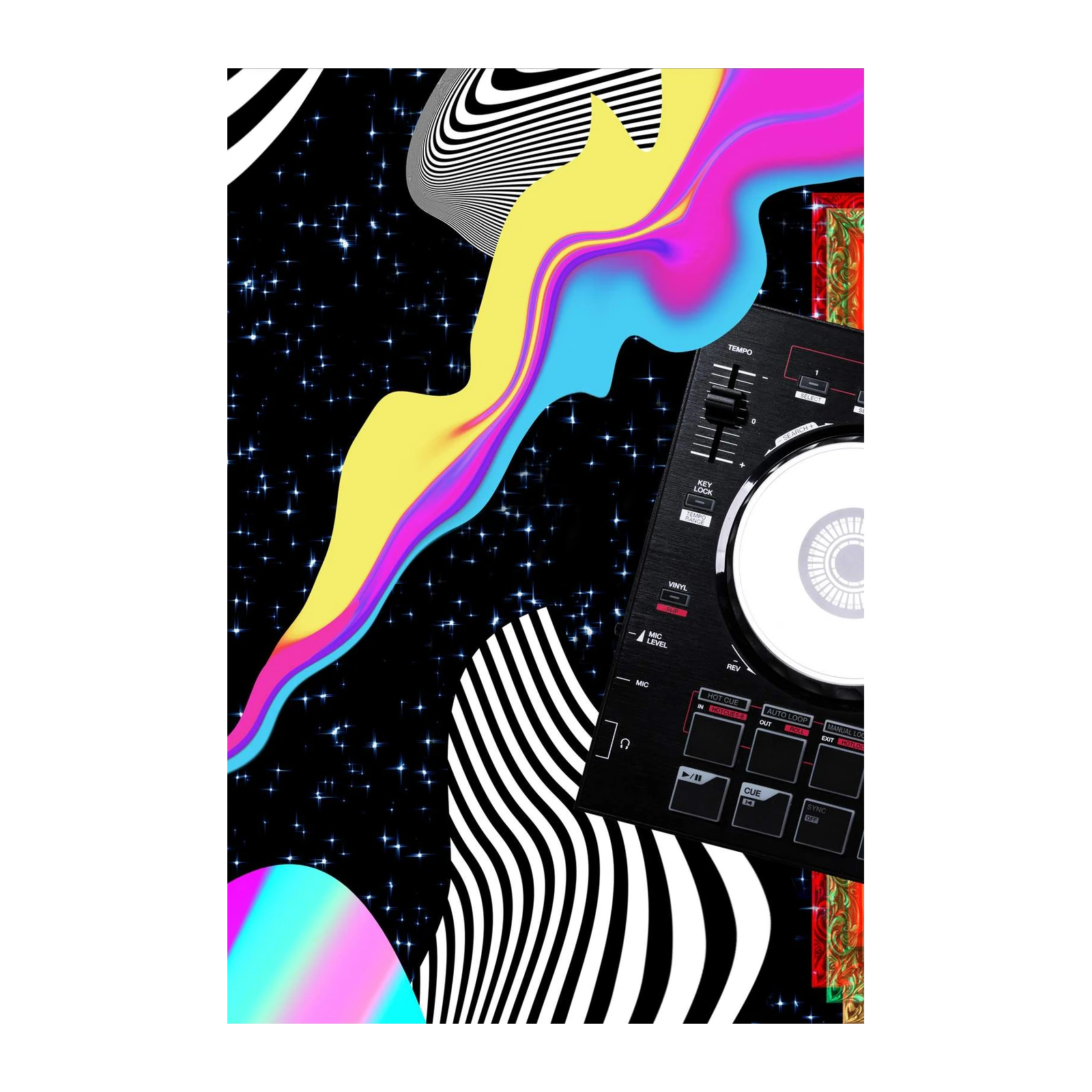 Vibrant DJ Galaxy Abstract Wall Art