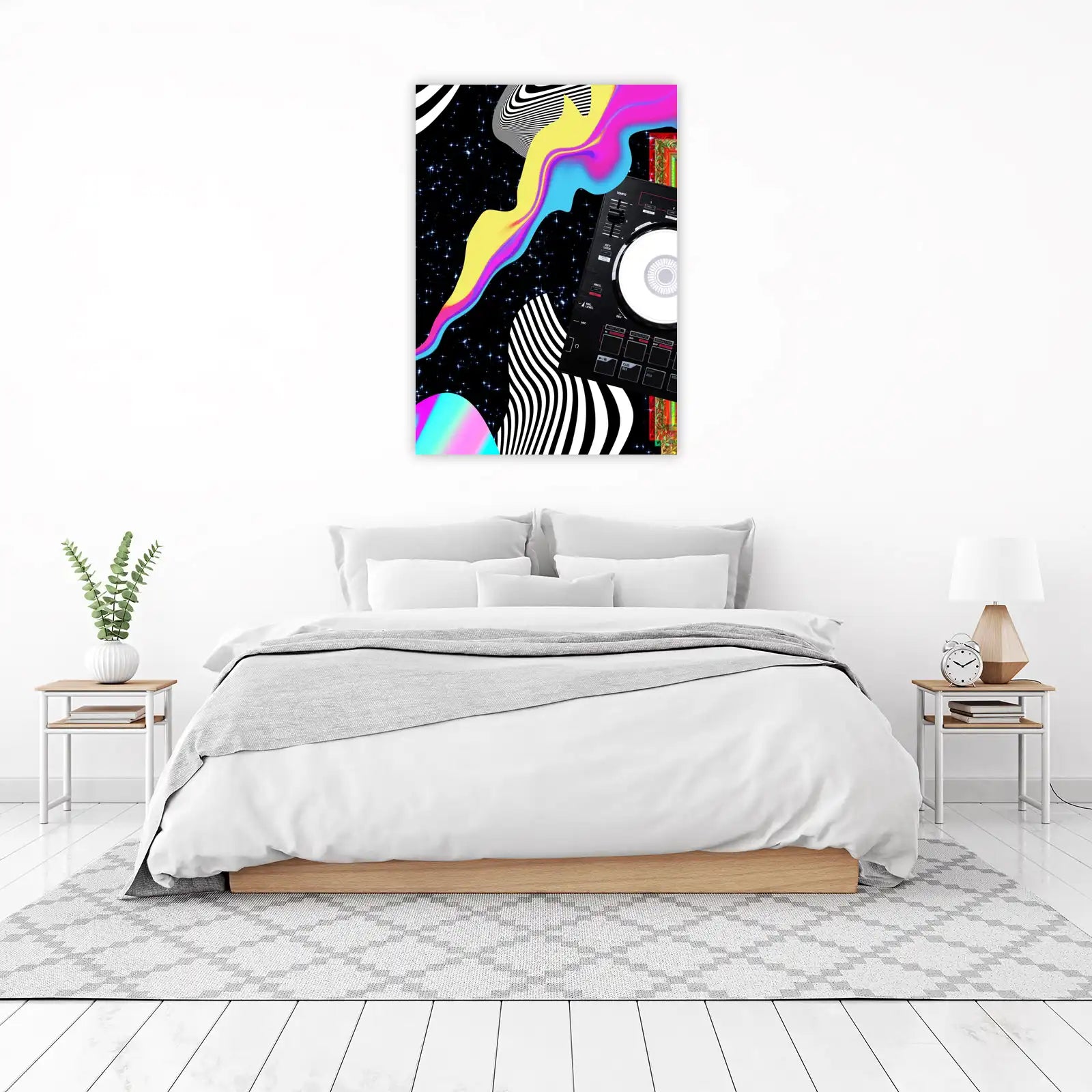 Vibrant DJ Galaxy Abstract Wall Art